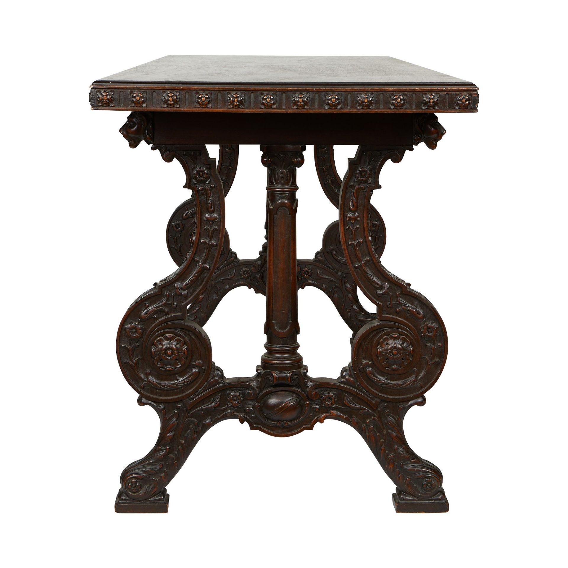 Modern Renaissance Revival Trestle Table - Bild 2 aus 13