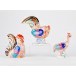 Grp: 3 Herend Porcelain Chickens