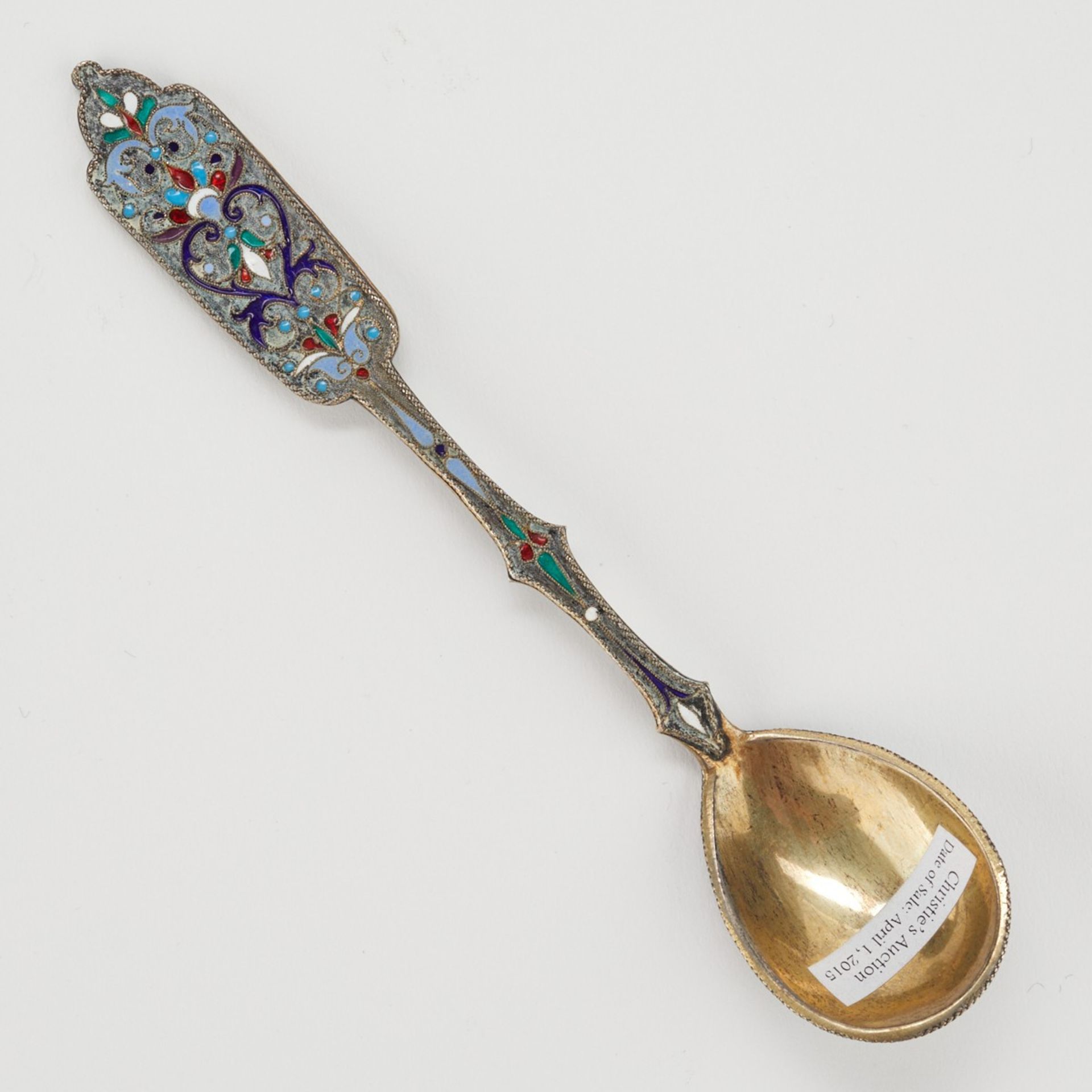 Russian Enameled Silver Spoon & Box - Image 3 of 14