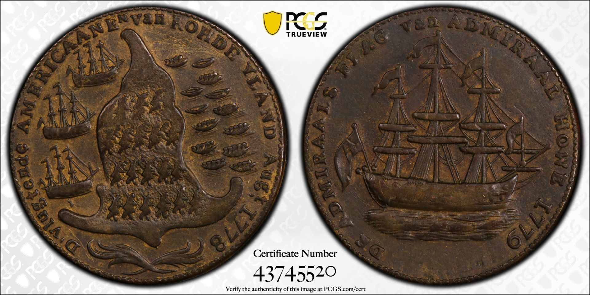 1779 Rhode Island Ship Token PCGS Genuine N98