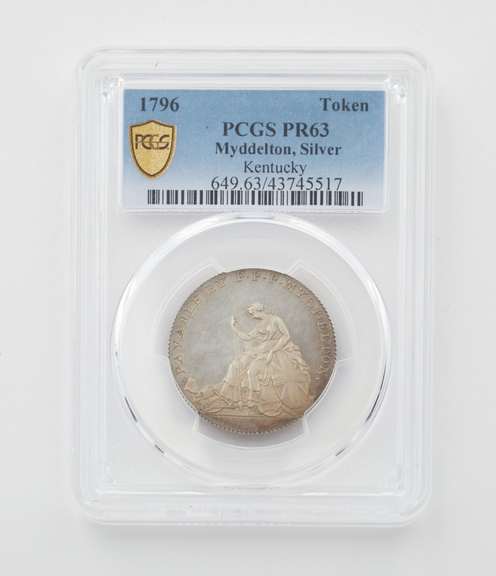 1796 Myddelton Silver Token PCGS PR63 - Bild 2 aus 2