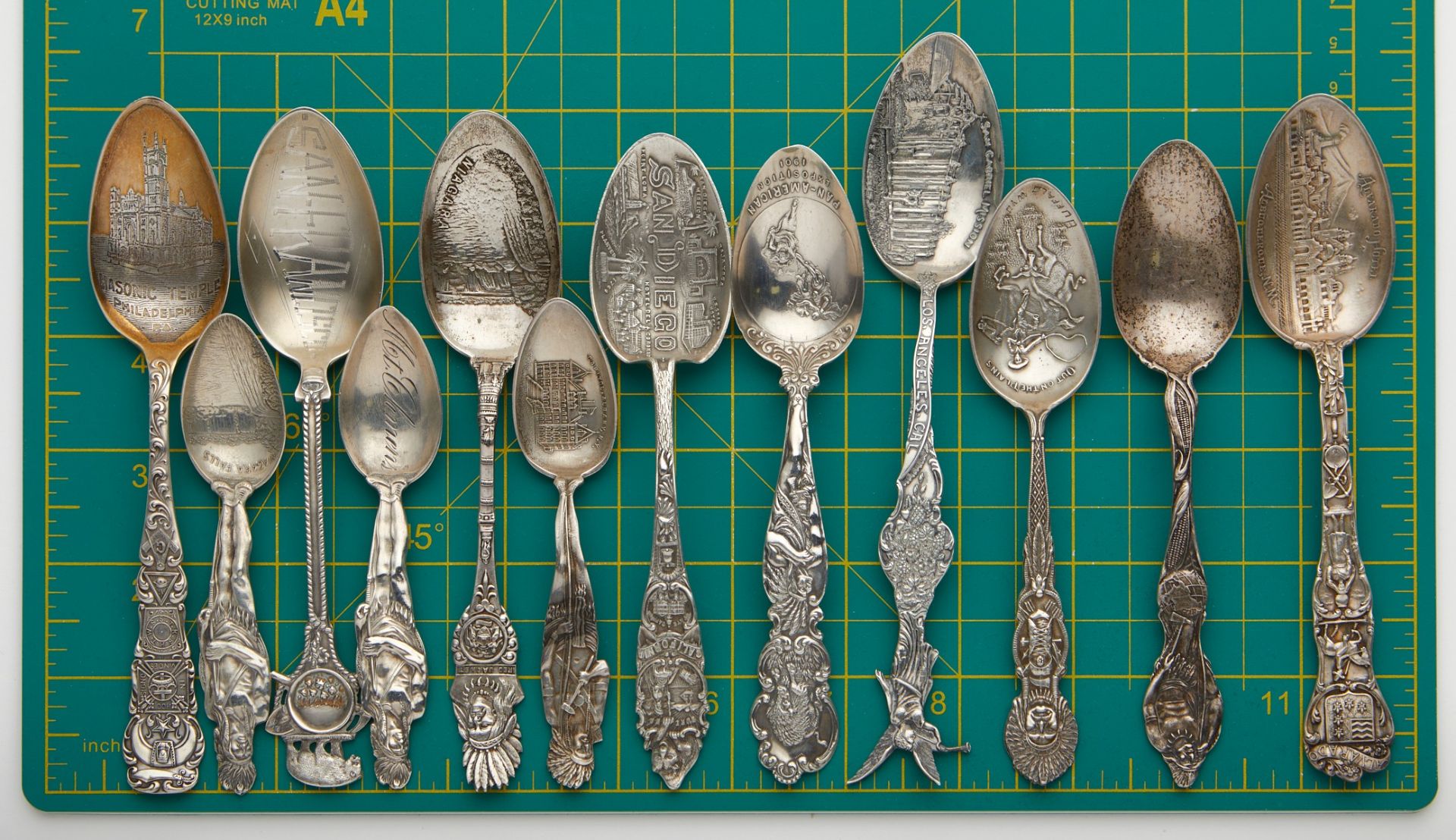 Grp: 12 Sterling Silver US Souvenir Spoons - Bild 6 aus 10