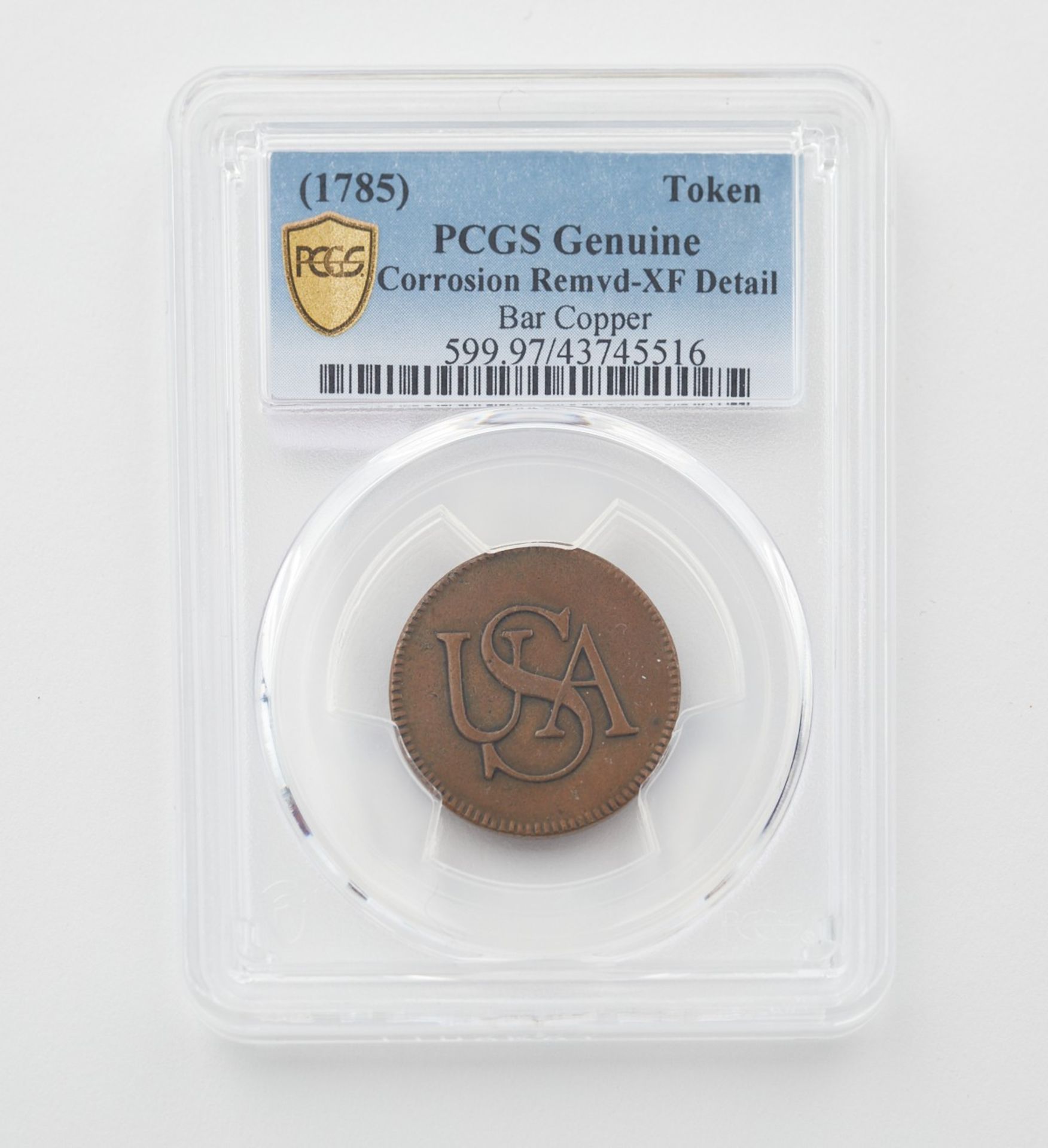 1785 US Bar Cent PCGS Genuine N97BN - Bild 2 aus 3