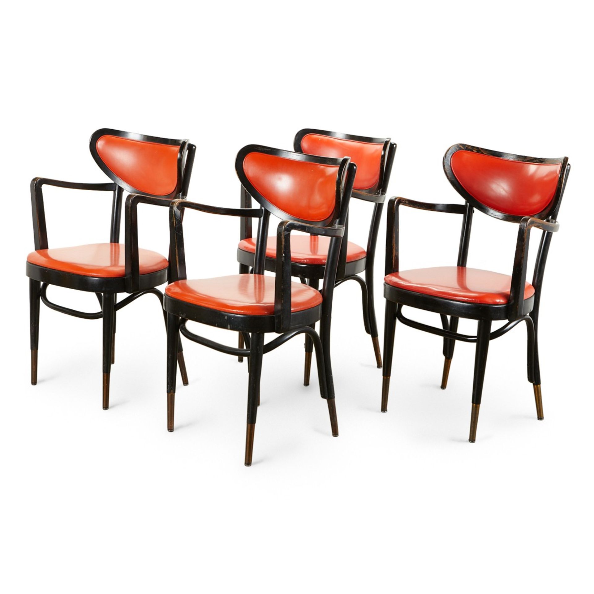 Set: 4 Thonet Austria Mid-Century Bentwood Chairs - Bild 4 aus 11