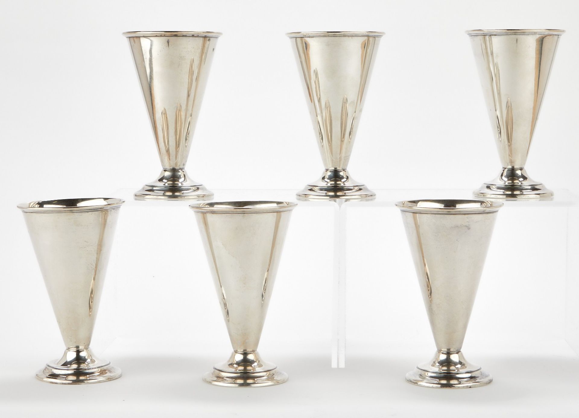 Set of 6 Sterling Silver Goblets - Monogrammed - Image 3 of 6