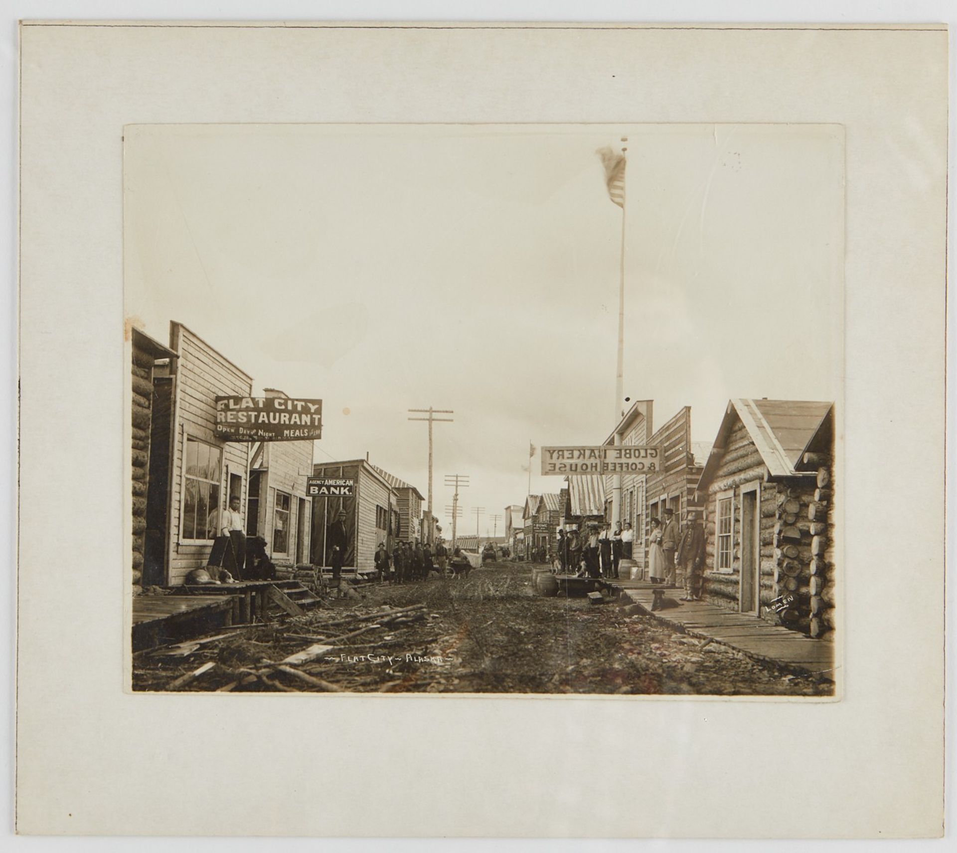 Flat City, Alaska Early 20th c. Cabinet Card - Bild 2 aus 4