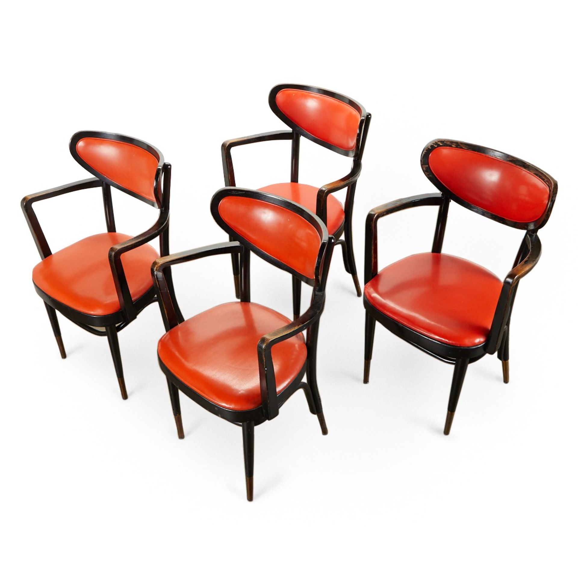 Set: 4 Thonet Austria Mid-Century Bentwood Chairs - Bild 5 aus 11