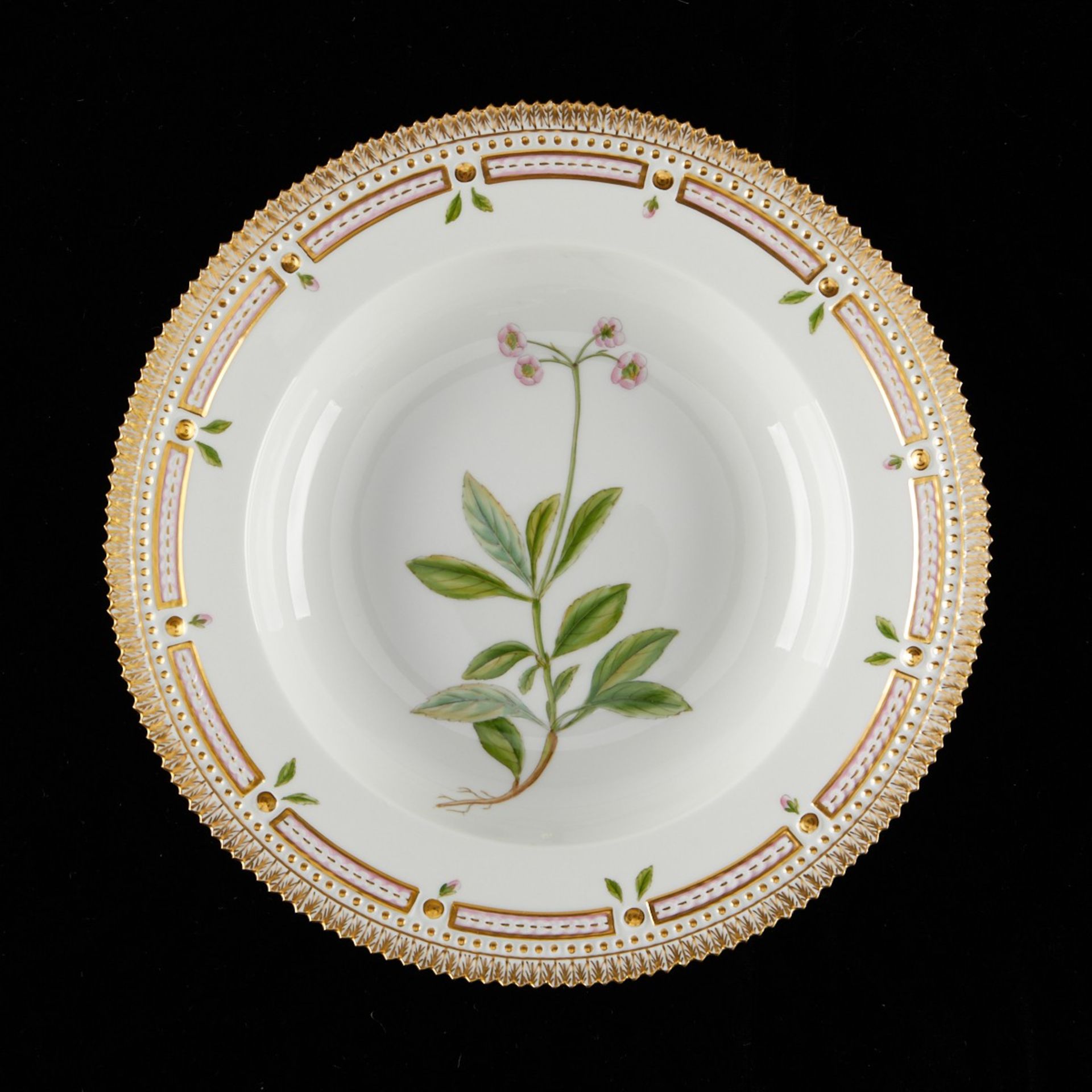 Set: 12 Flora Danica Flat Rim Soup Plates - Bild 21 aus 27