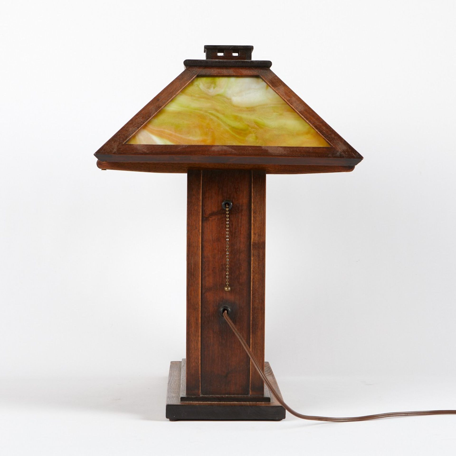 Peterson Daisy Stained Slag Glass Desk Lamp - Bild 5 aus 7