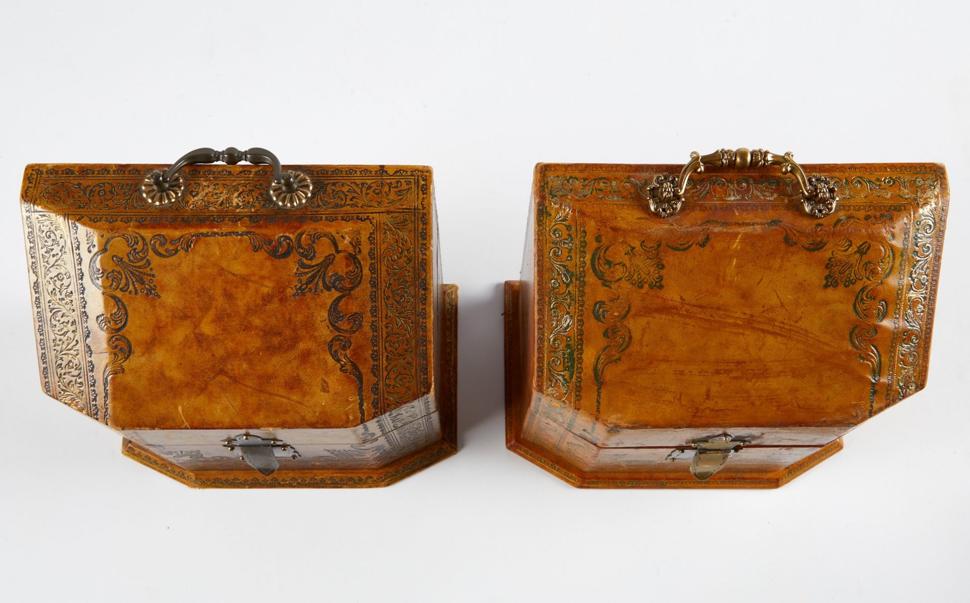 Pr: Italian Gilt Tooled Leather Letter Boxes - Bild 8 aus 8