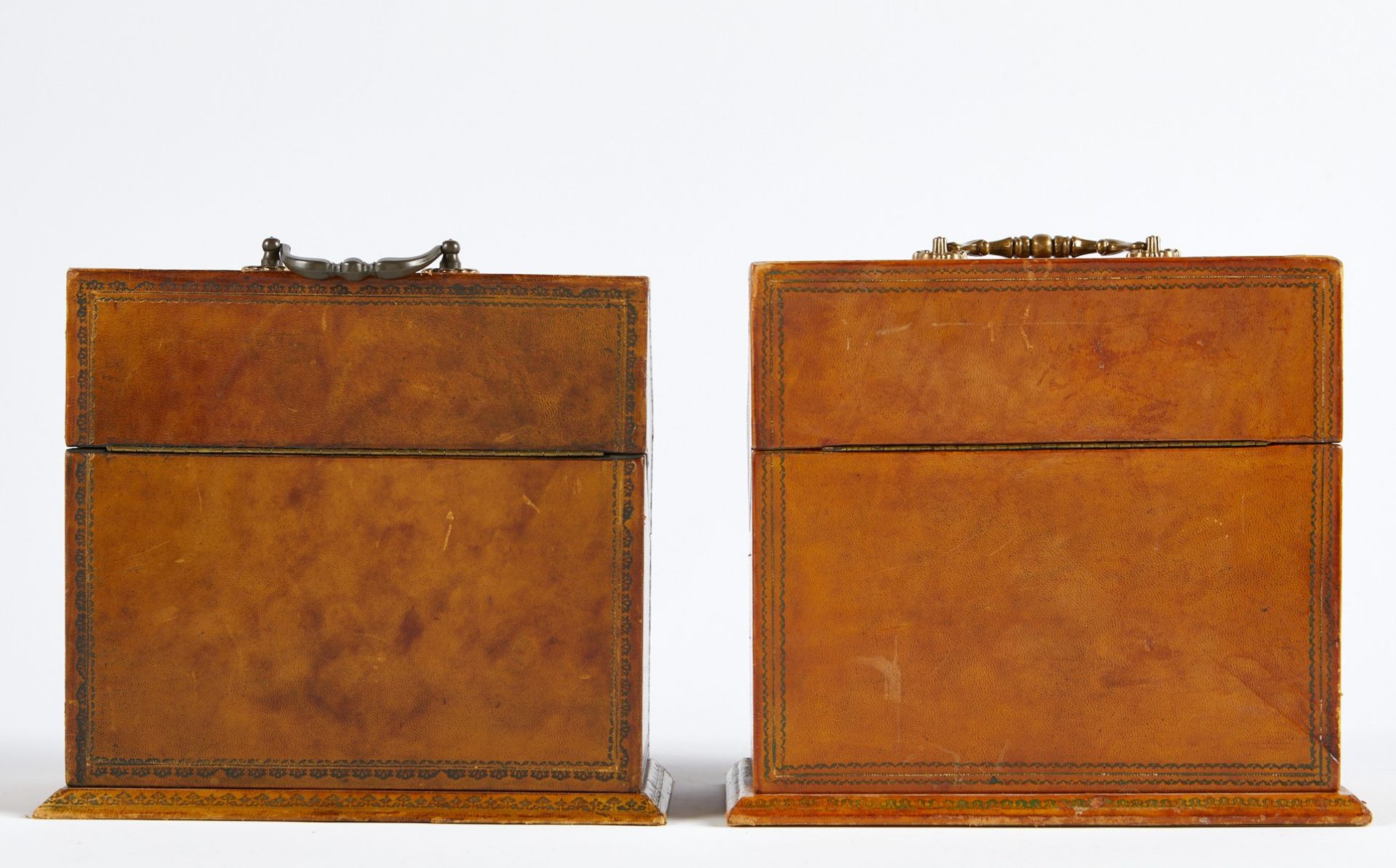 Pr: Italian Gilt Tooled Leather Letter Boxes - Bild 5 aus 8