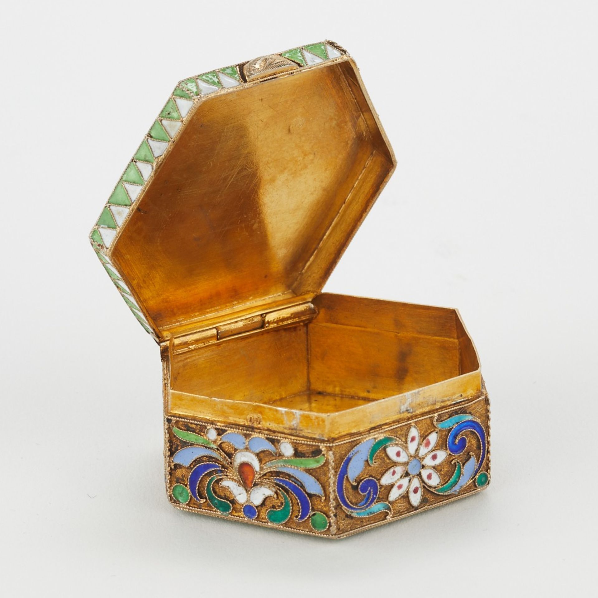 Russian Enameled Silver Spoon & Box - Image 9 of 14