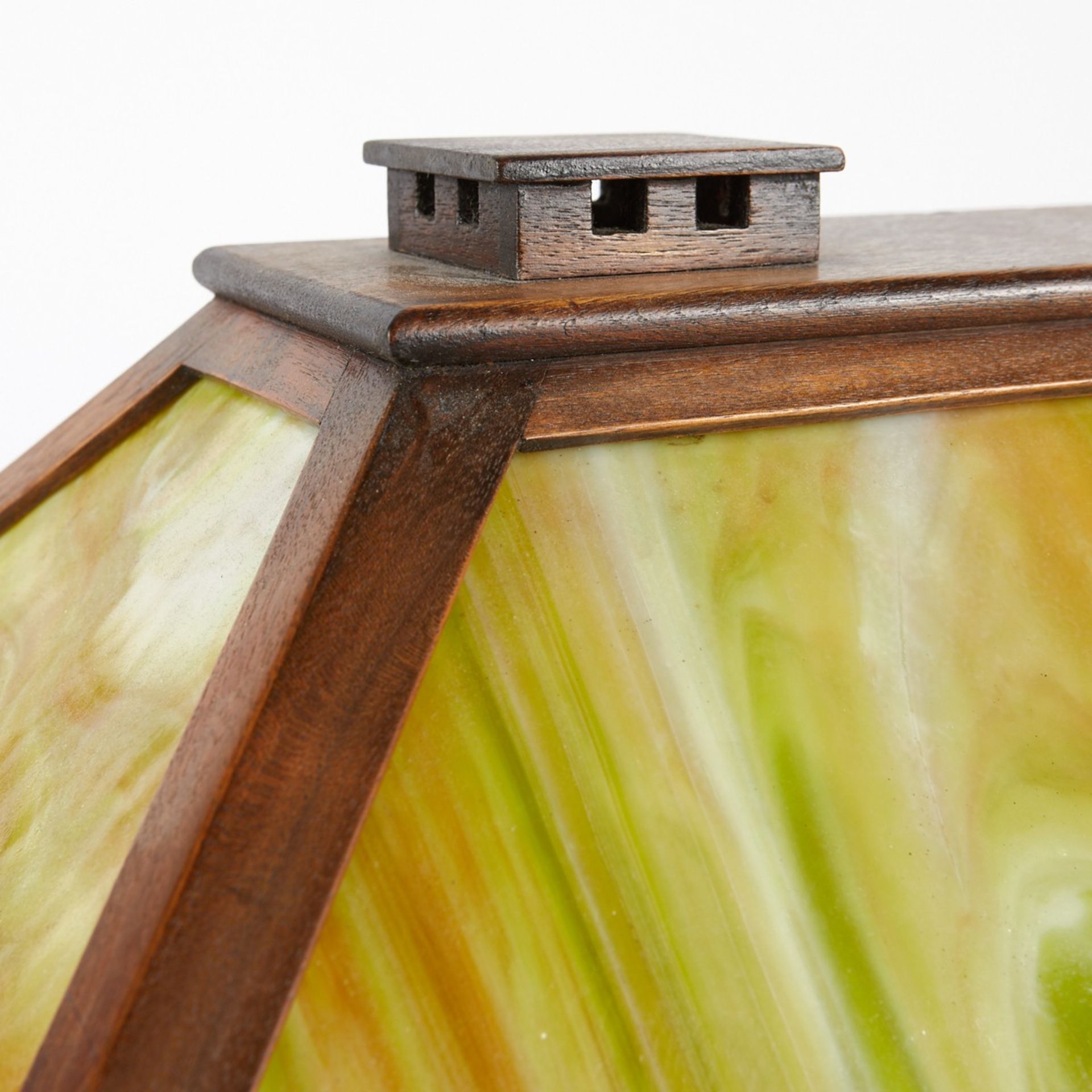 Peterson Daisy Stained Slag Glass Desk Lamp - Bild 7 aus 7