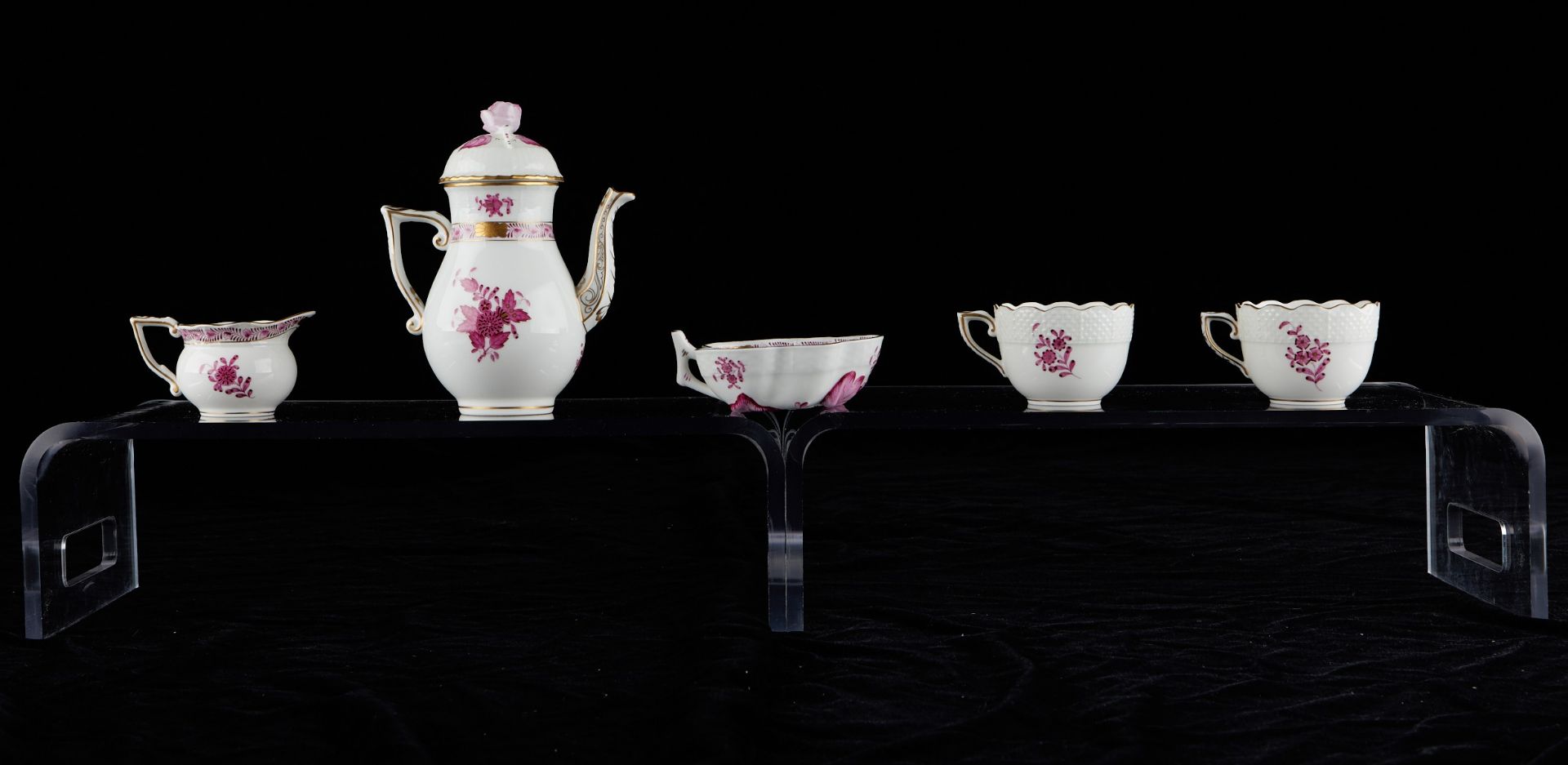 Herend Chinese Bouquet Raspberry Tea Service - Bild 4 aus 13