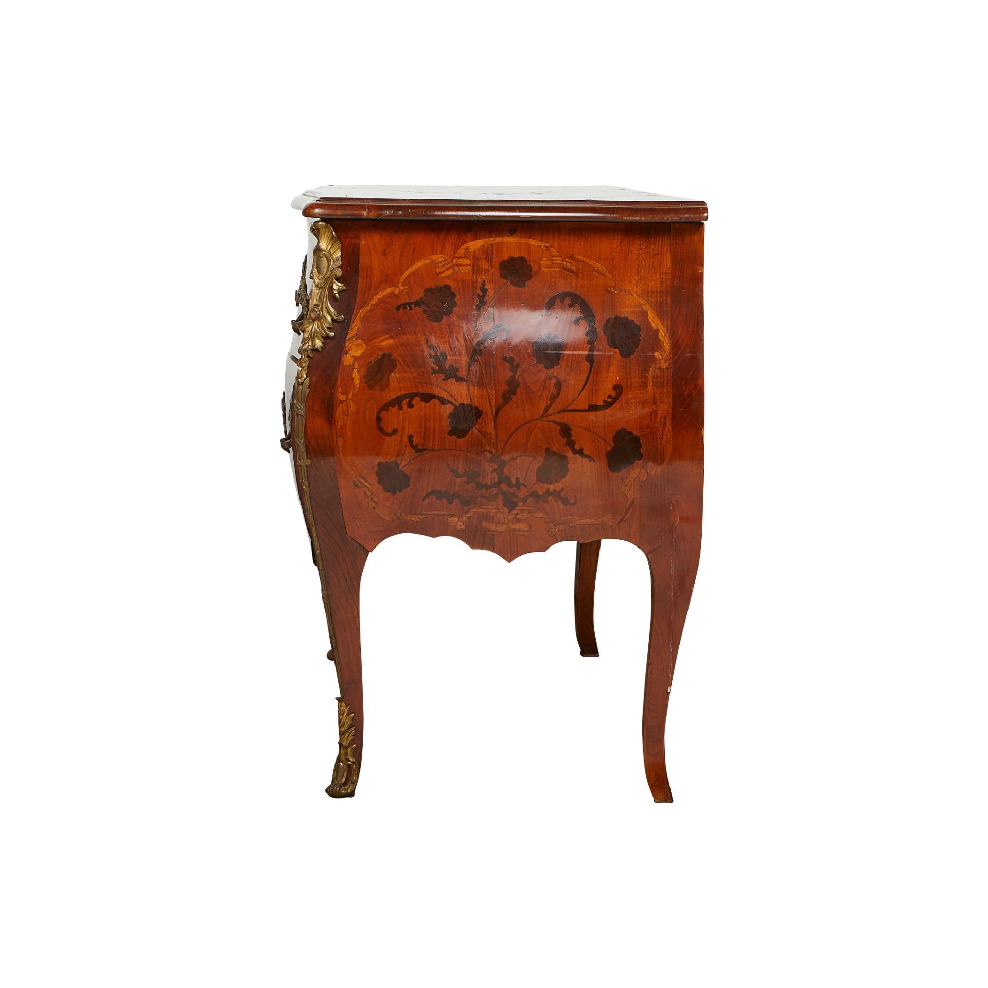 Louis XV Style Marquetry Bombe Commode - Bild 4 aus 12