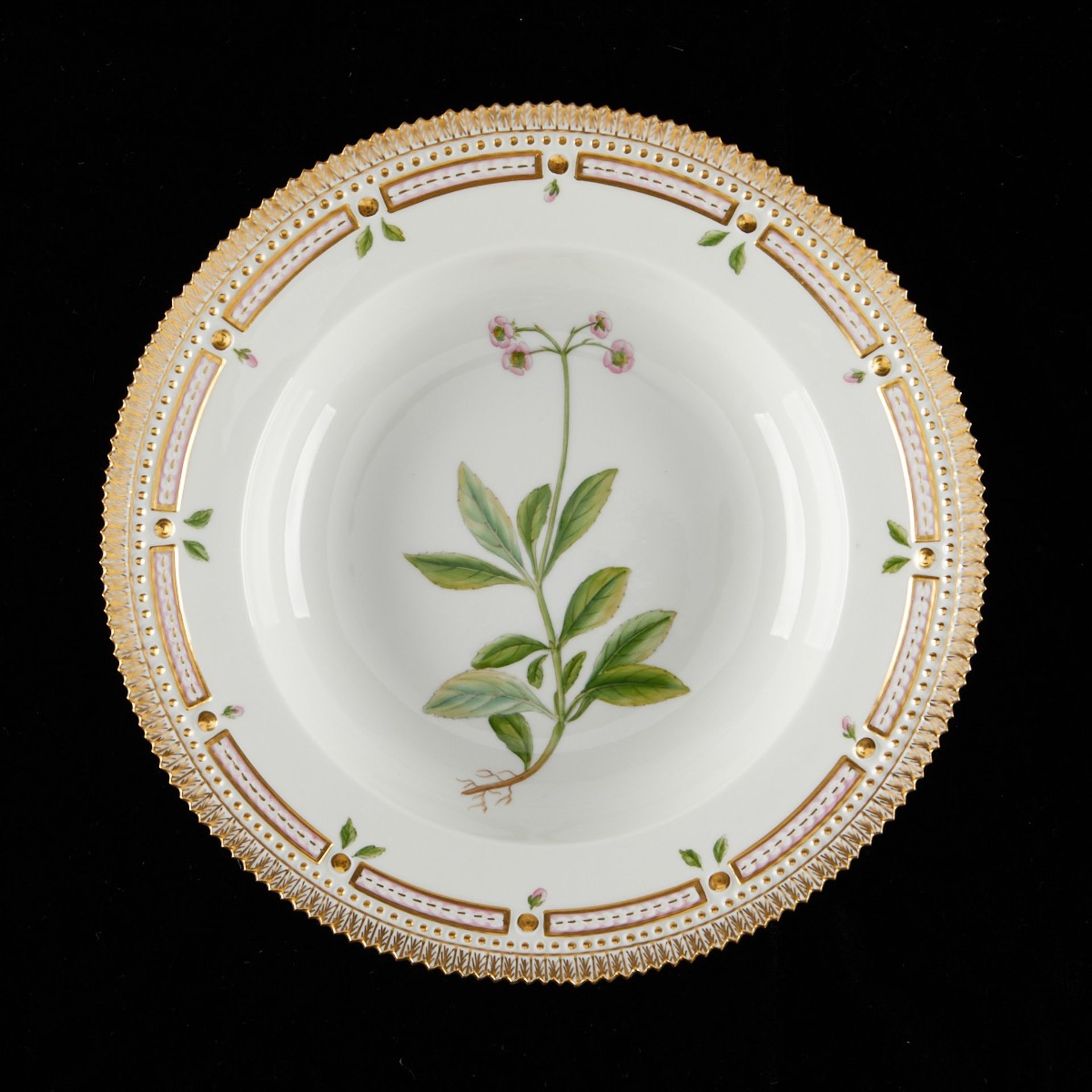 Set: 12 Flora Danica Flat Rim Soup Plates - Bild 23 aus 27