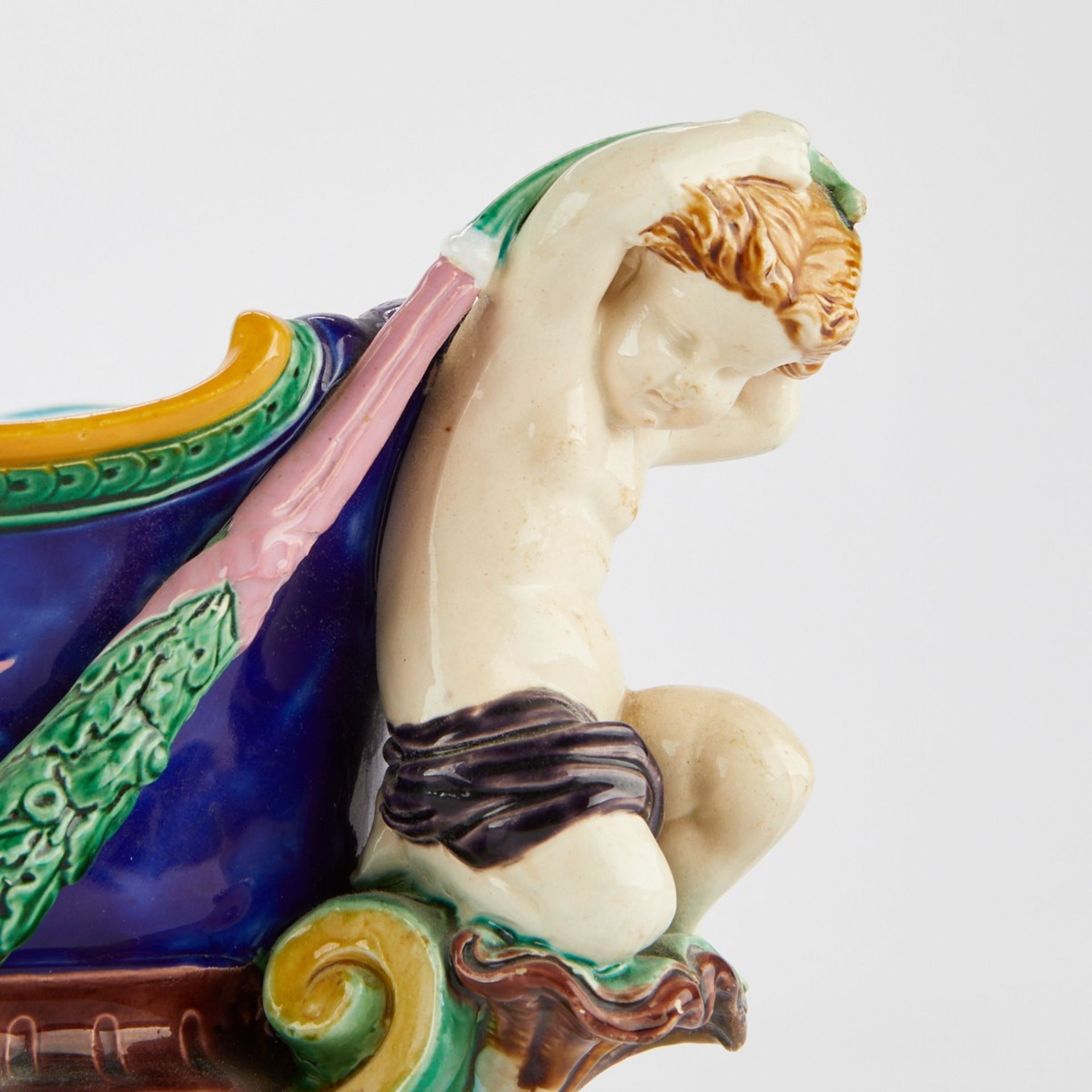 Pr: Minton Majolica Jardinieres w/ Satyrs & Putti - Bild 10 aus 11