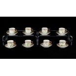 Set: 8 Flora Danica Demitasse Cups & Saucers