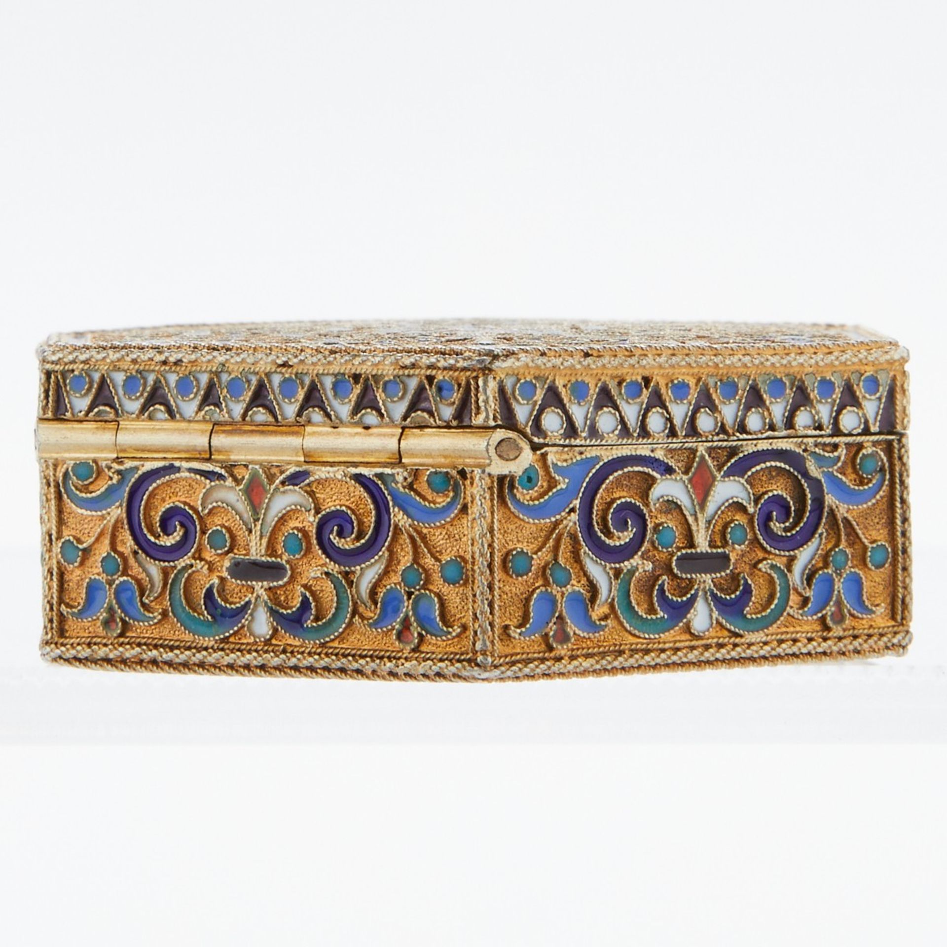 Russian Silver Enamel Box Gustav Klingert 1898 - Image 7 of 11