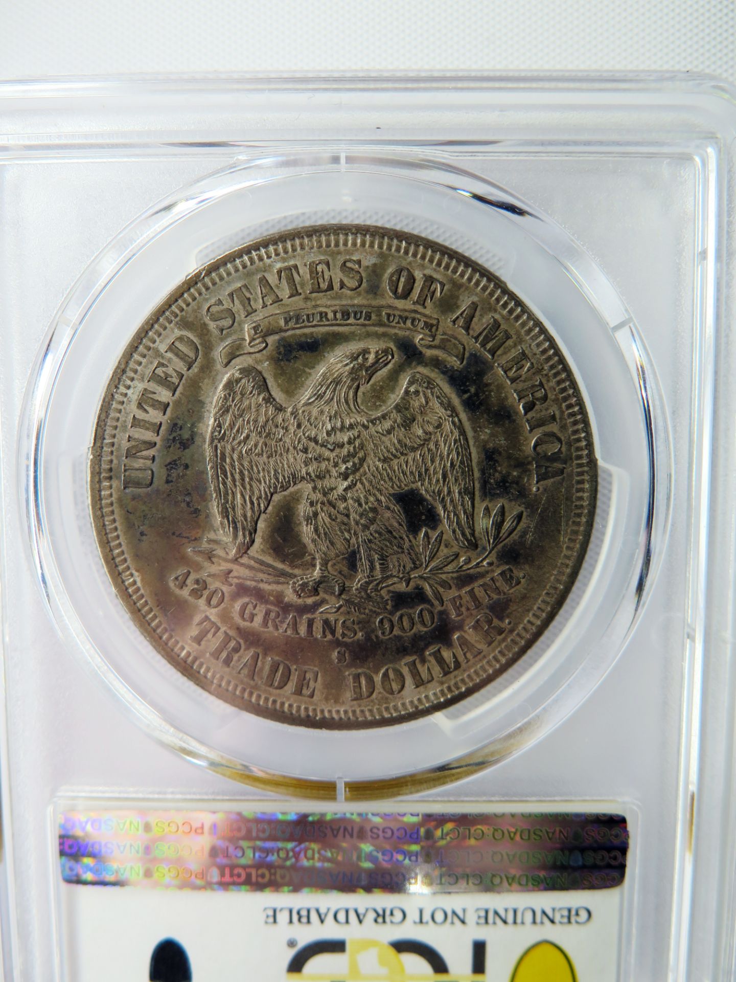 1877 US Trade Dollar PCGS Genuine Cleaned - AU Detail - Bild 4 aus 4