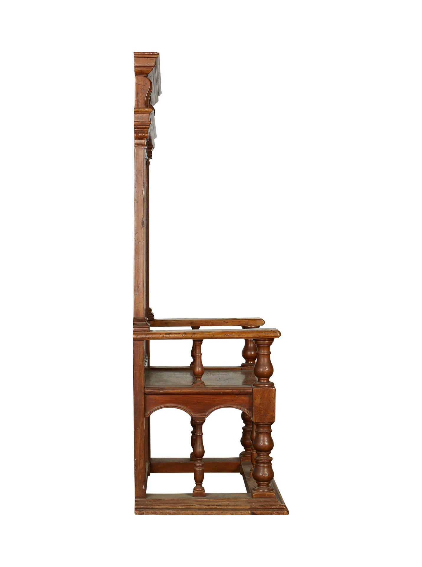 Large Spanish Style Walnut Chair - Bild 3 aus 9