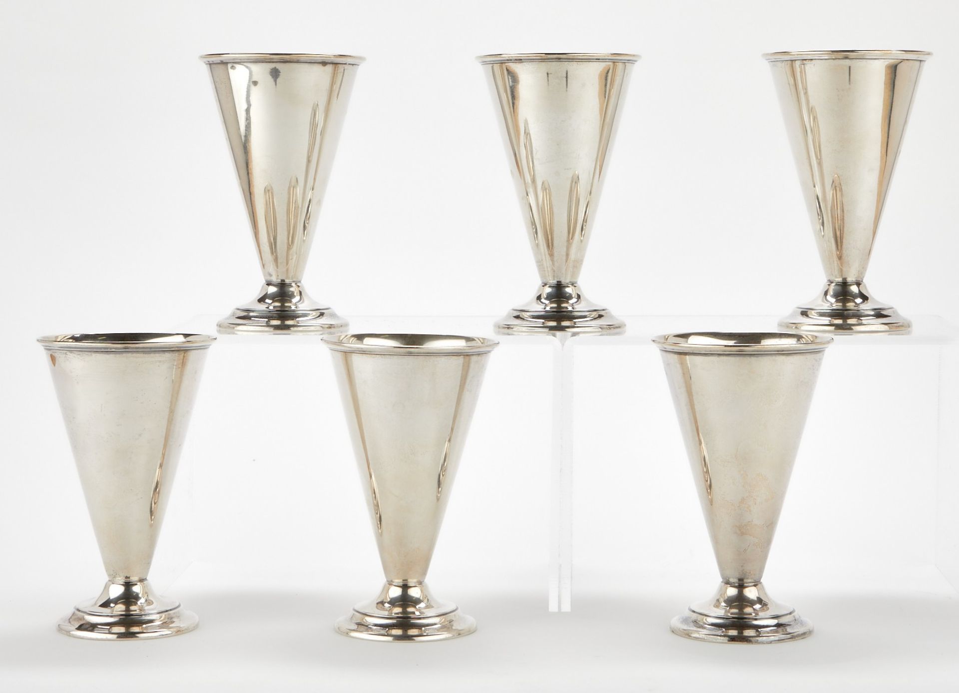 Set of 6 Sterling Silver Goblets - Monogrammed - Image 4 of 6