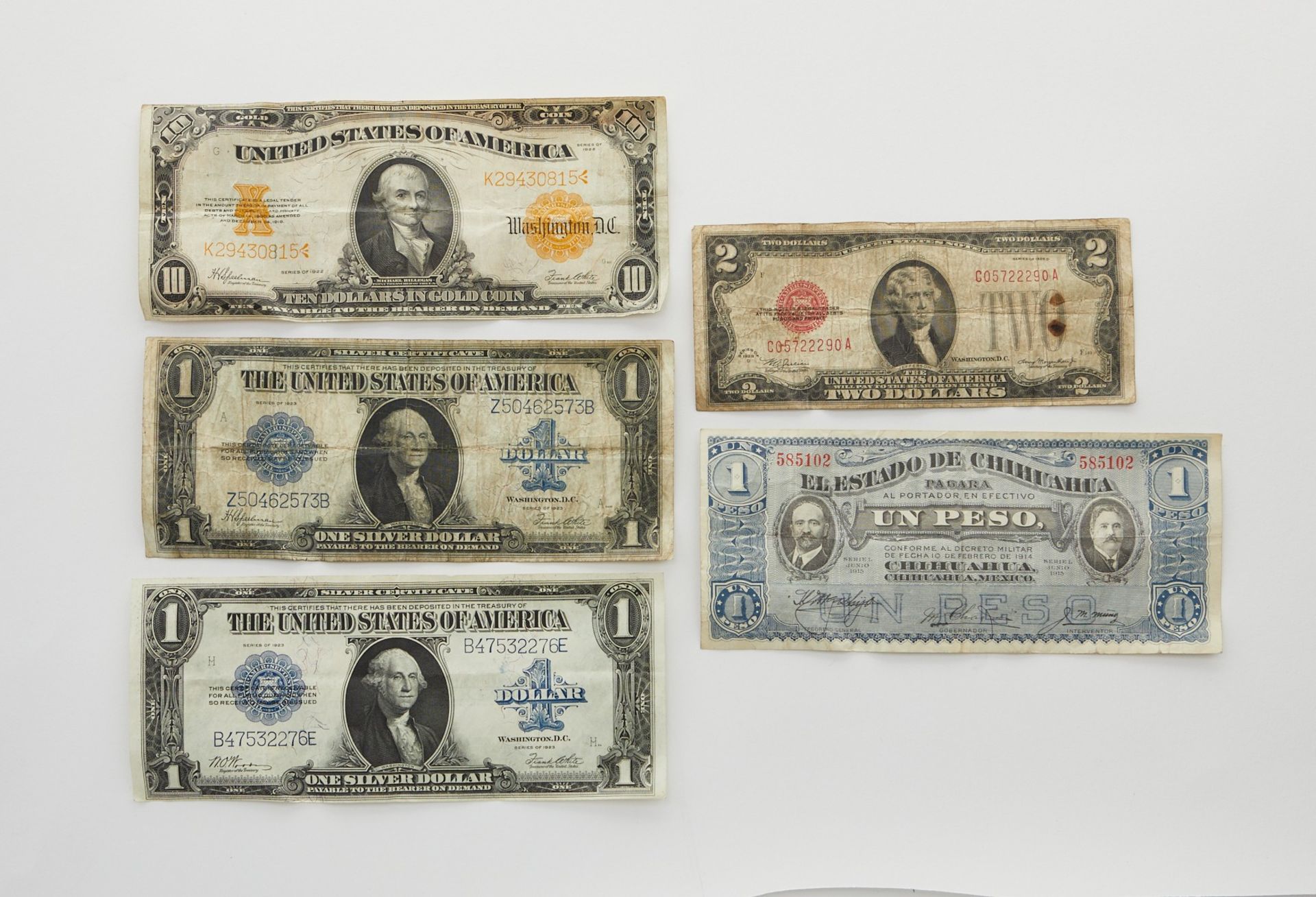 Group of American and Mexican Notes