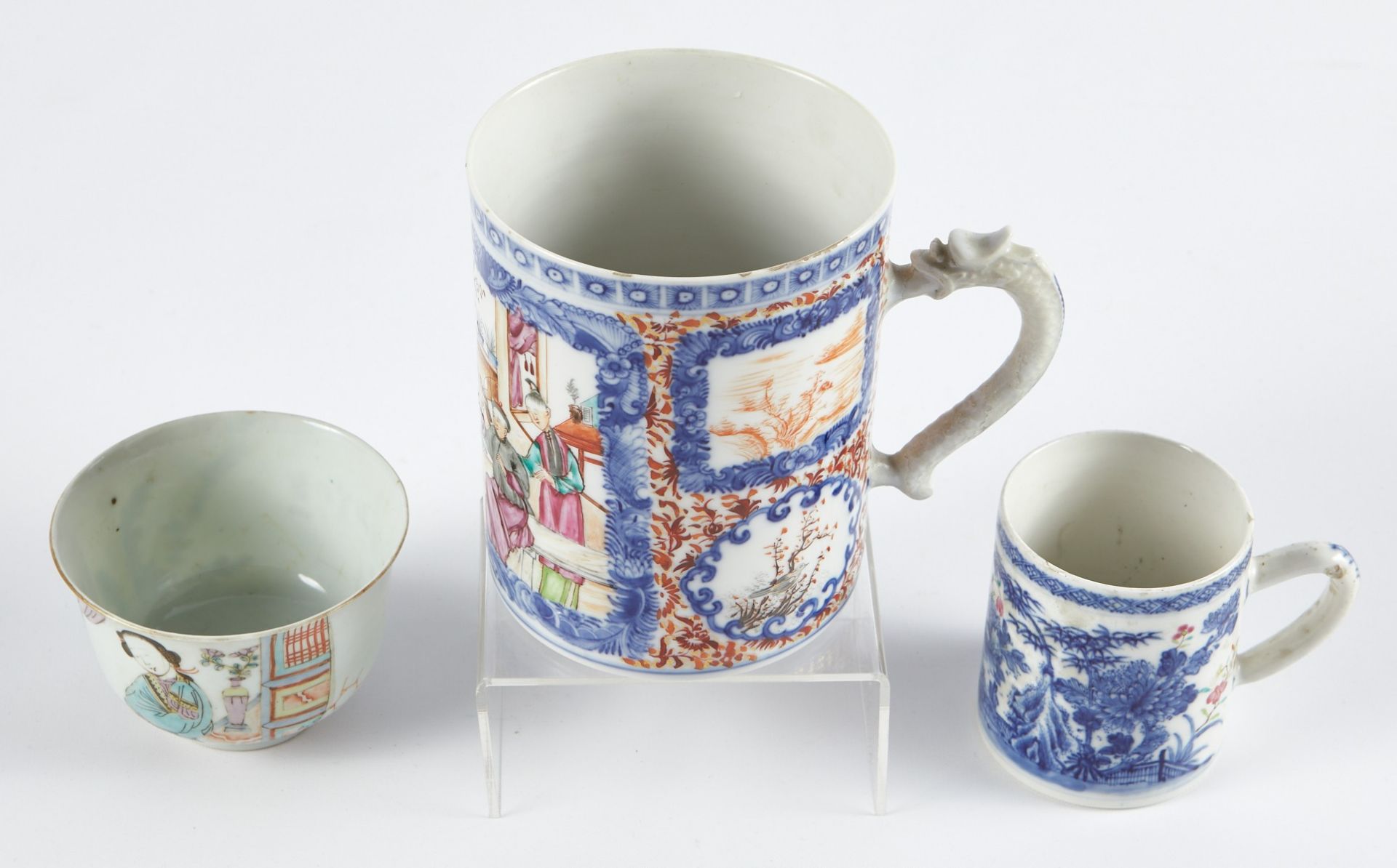 Grp: 3 Chinese Porcelain Ceramic Items Mugs - Bild 5 aus 11