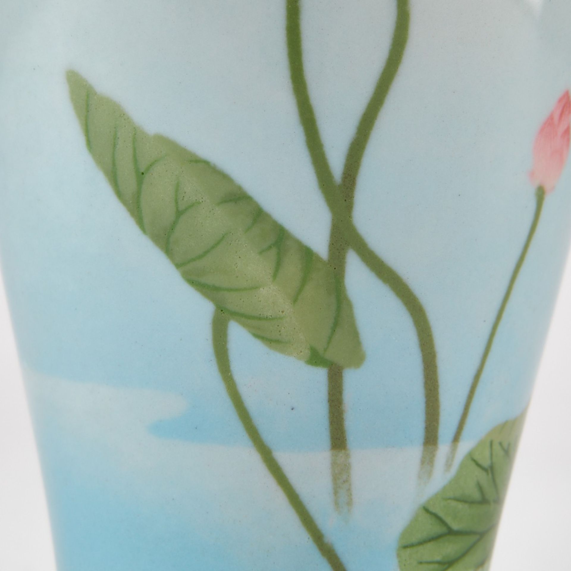 Honda Japanese Cloisonne Vase w/ Water Lilies - Bild 7 aus 9