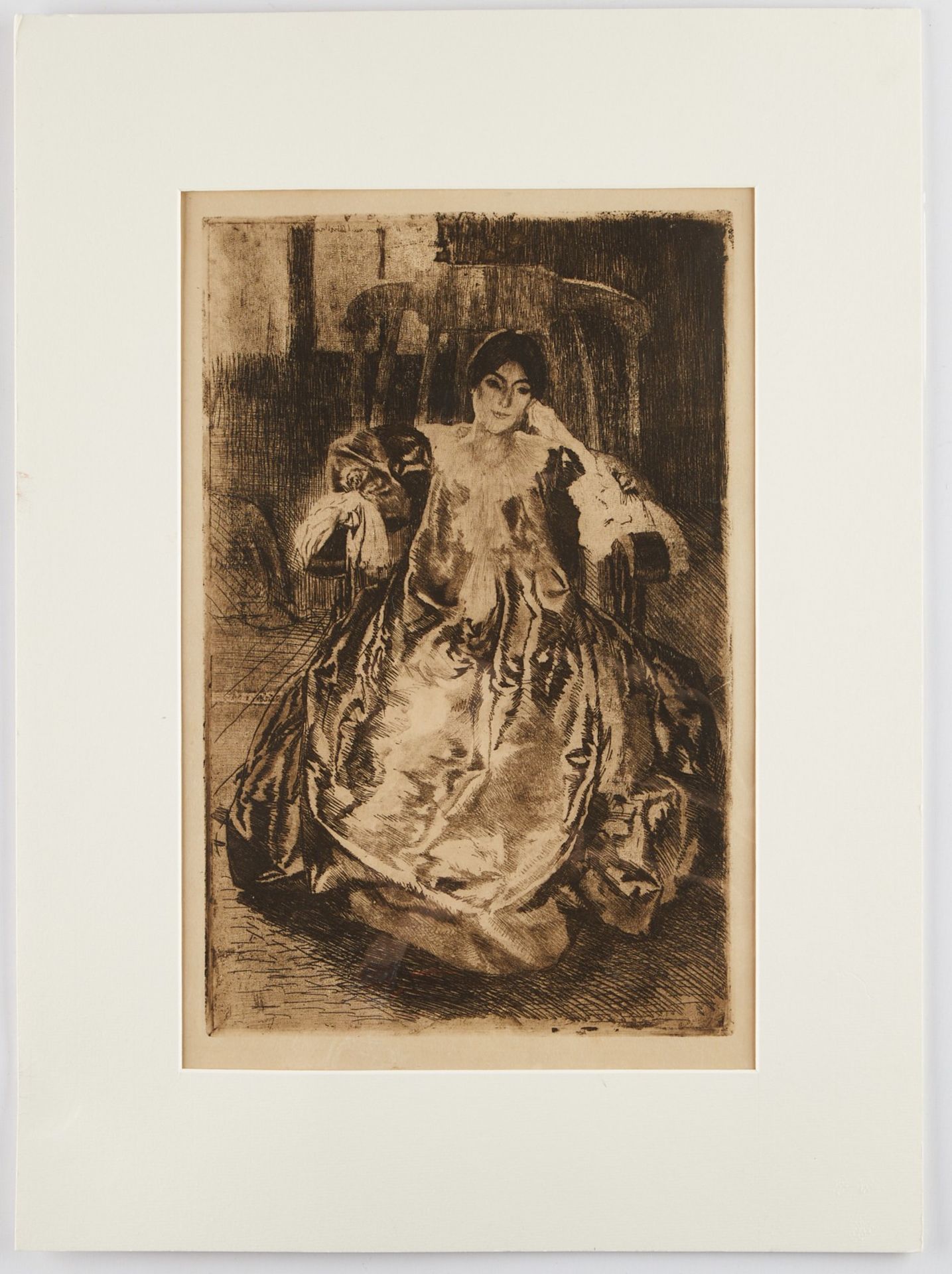 Albert Besnard "La Robe de Soie" Etching