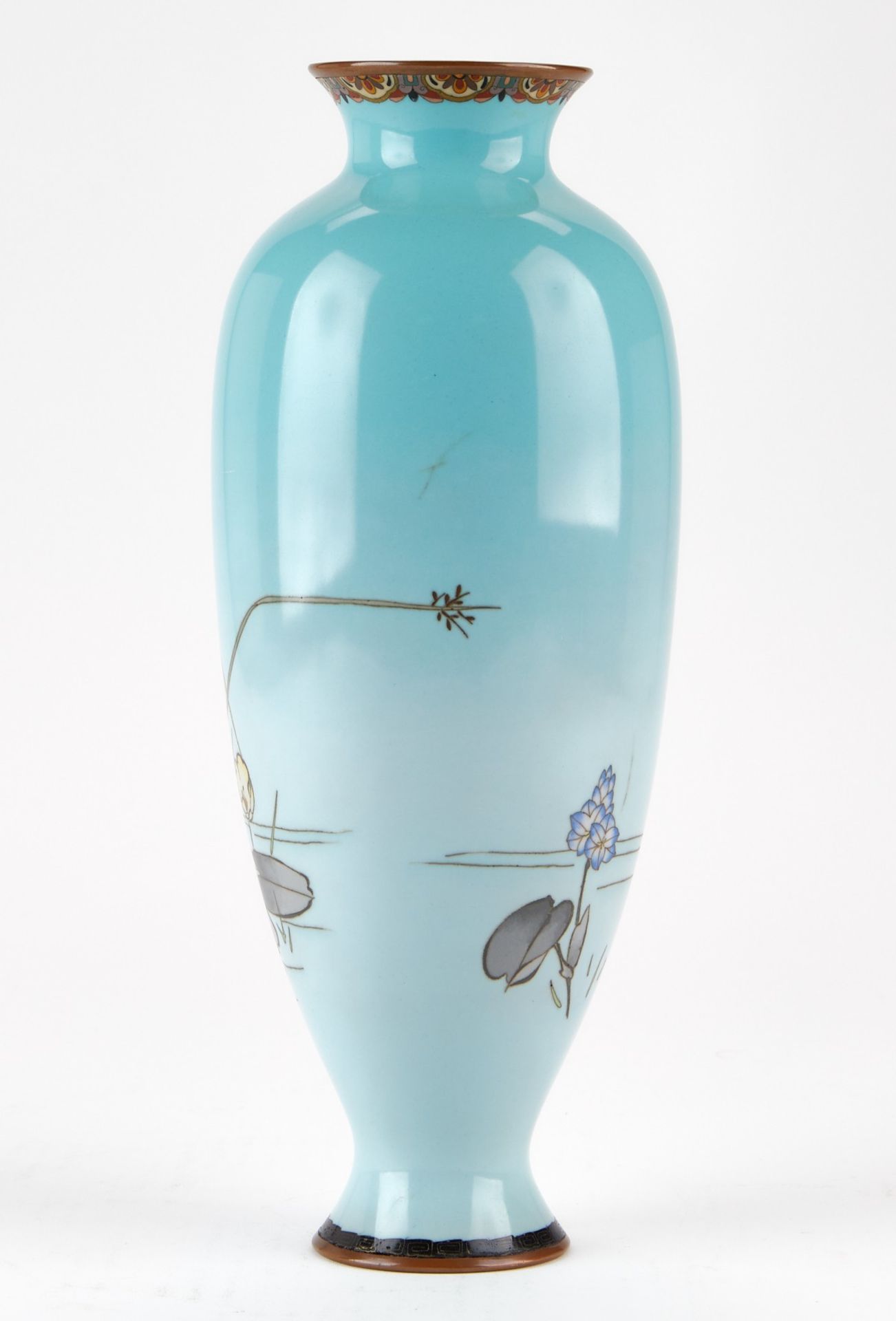 Japanese Meiji Cloisonne Vase w/ Cranes - Image 2 of 7
