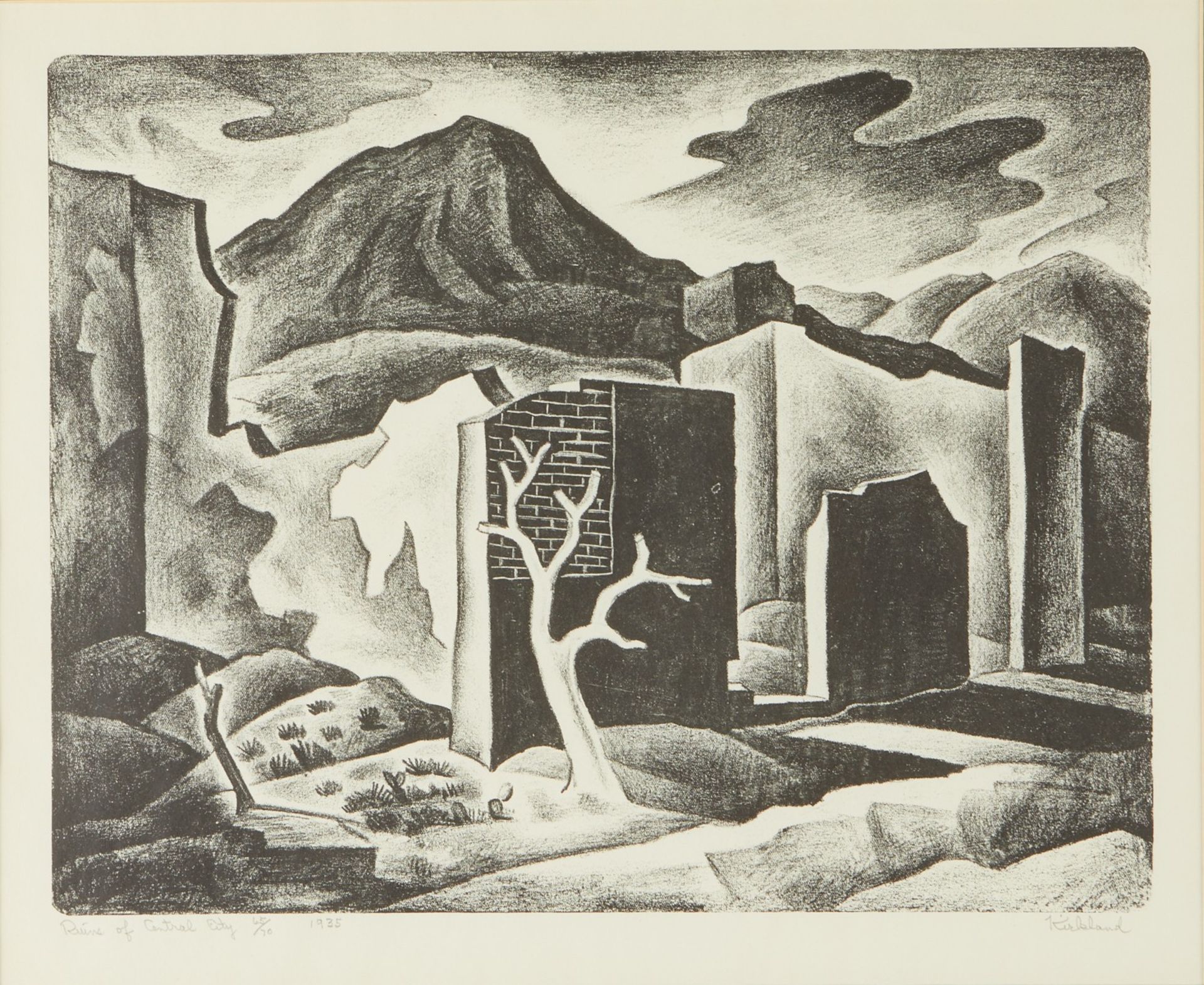 Vance Kirkland "Ruins of Central City" Lithograph