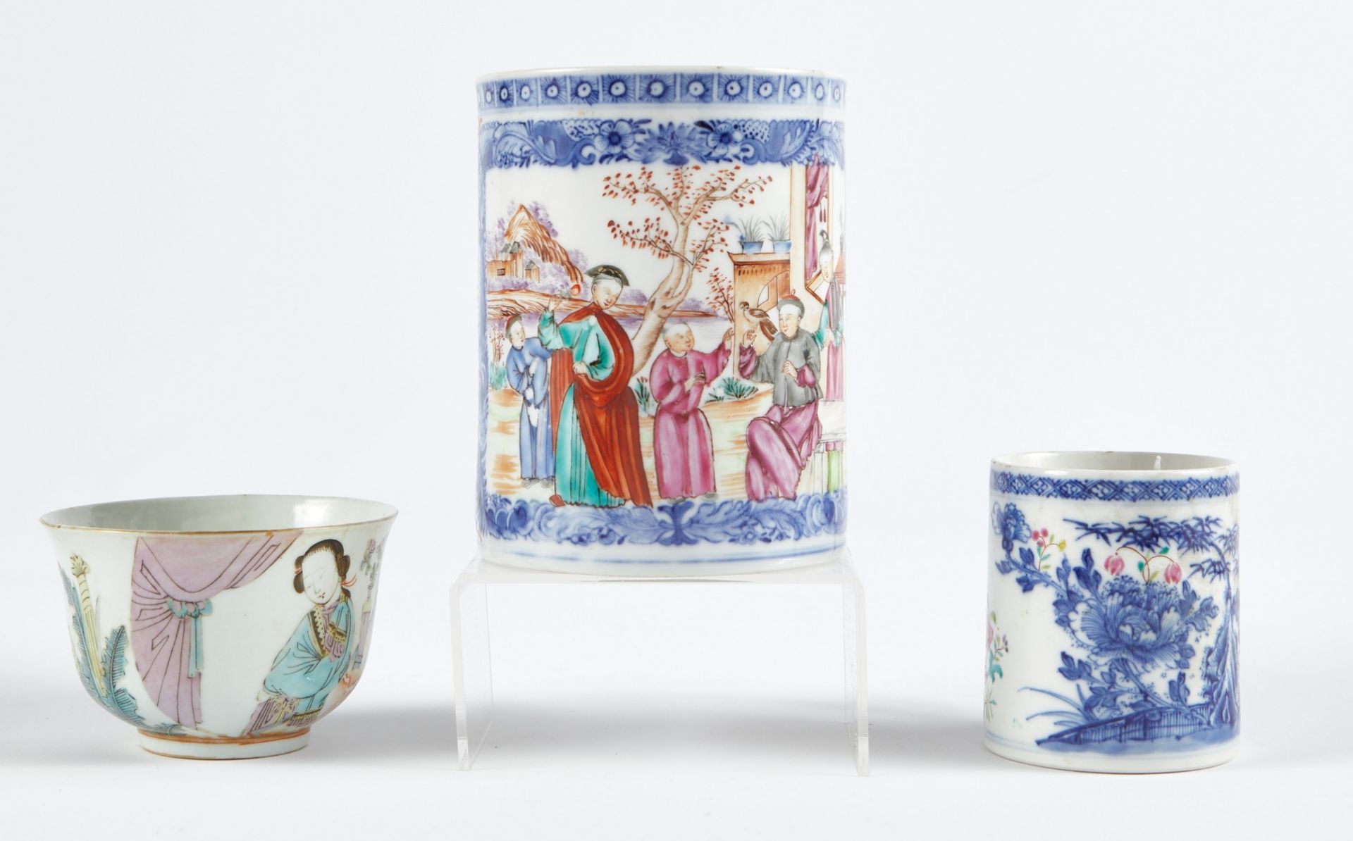 Grp: 3 Chinese Porcelain Ceramic Items Mugs - Bild 4 aus 11