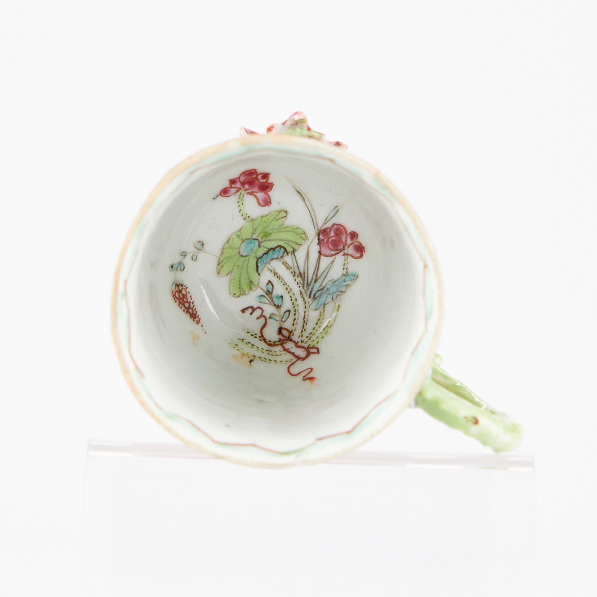 18th c. Chinese Porcelain Lotus Form Cup w/ Applied Decoration - Bild 5 aus 6