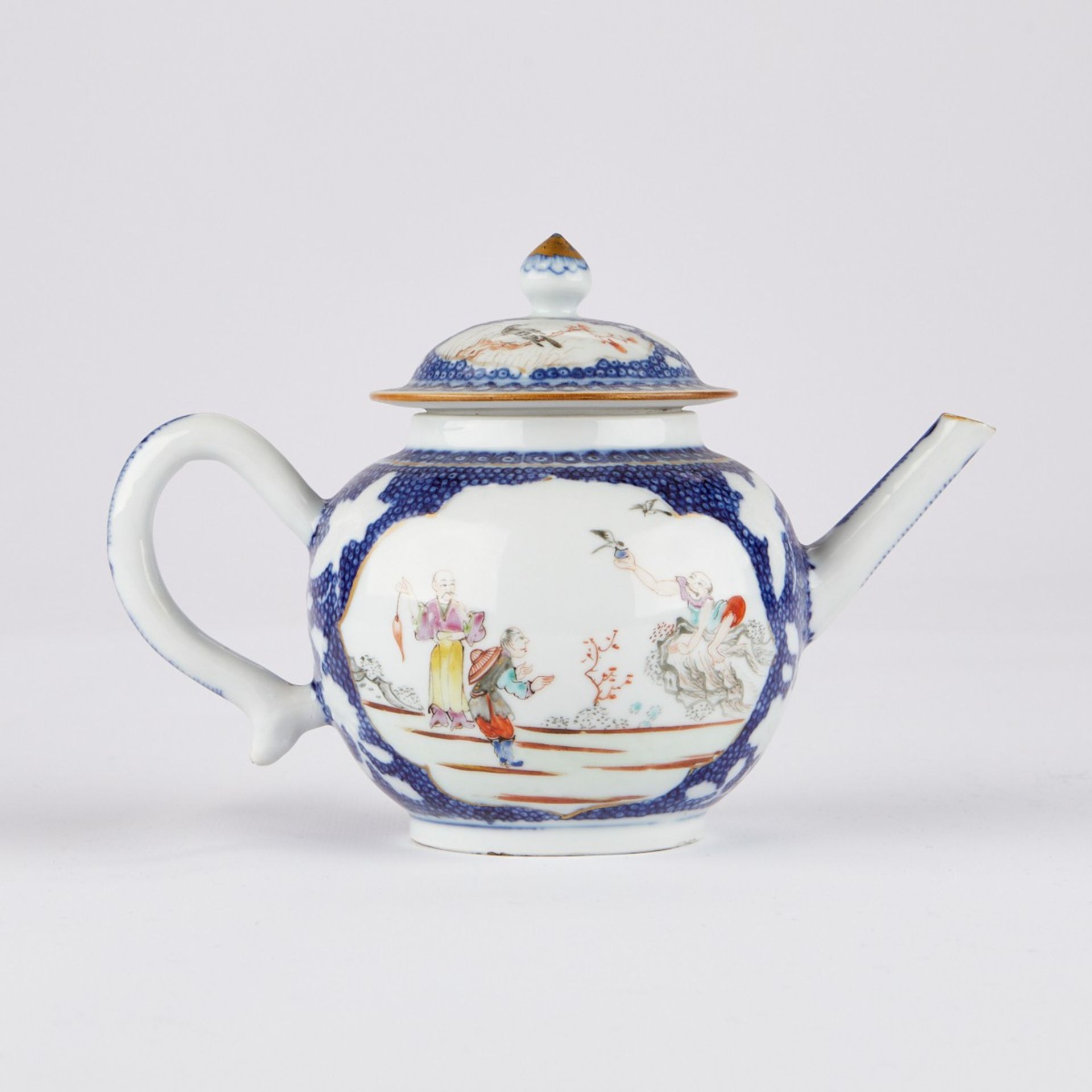 Chinese Export Famille Rose B&W Teapot & Undertray - Bild 3 aus 11