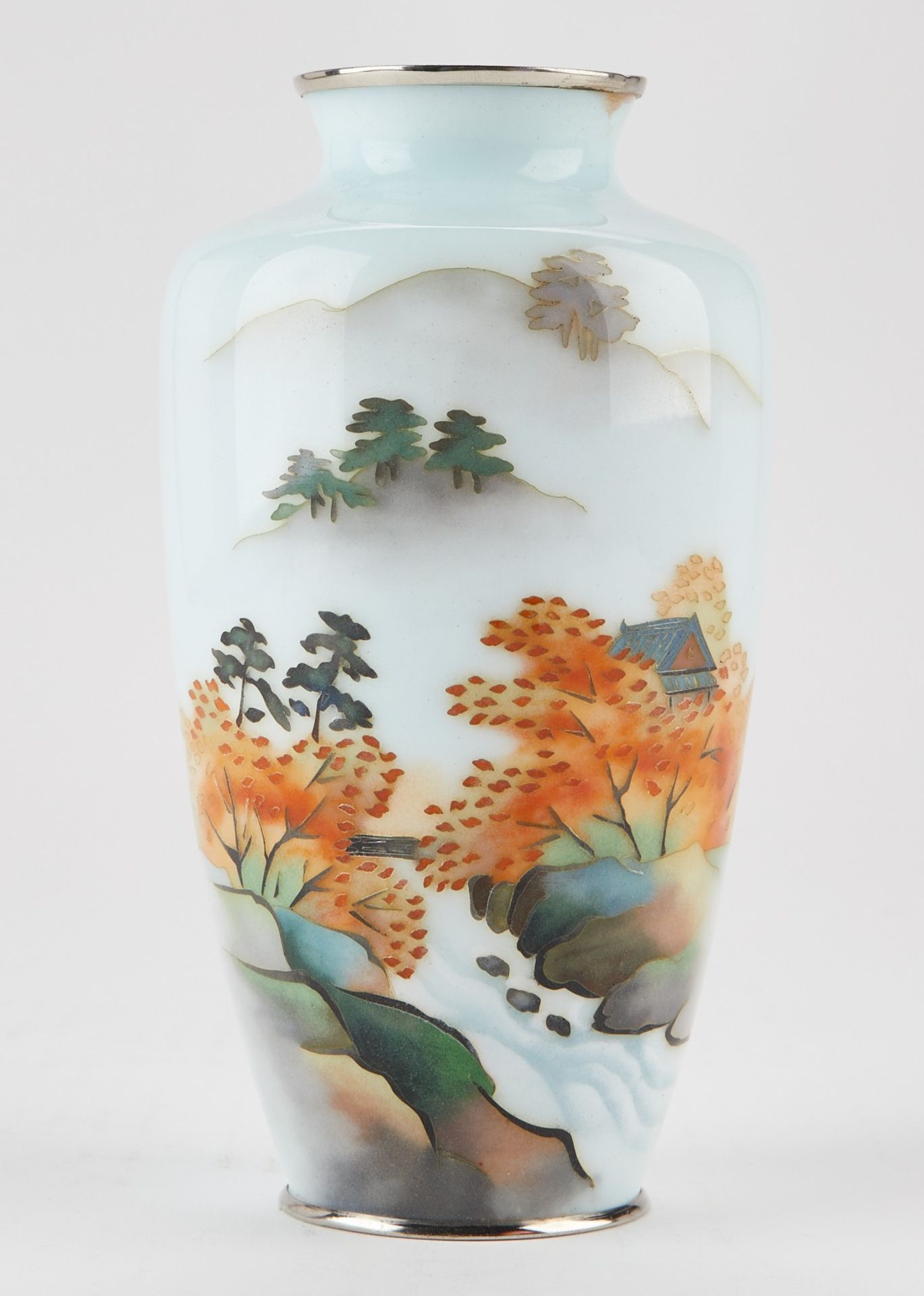 Japanese Cloisonne Vase w/ Landscape