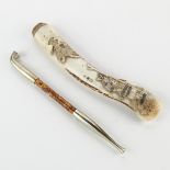 Meiji Japanese Stag Antler Pipe