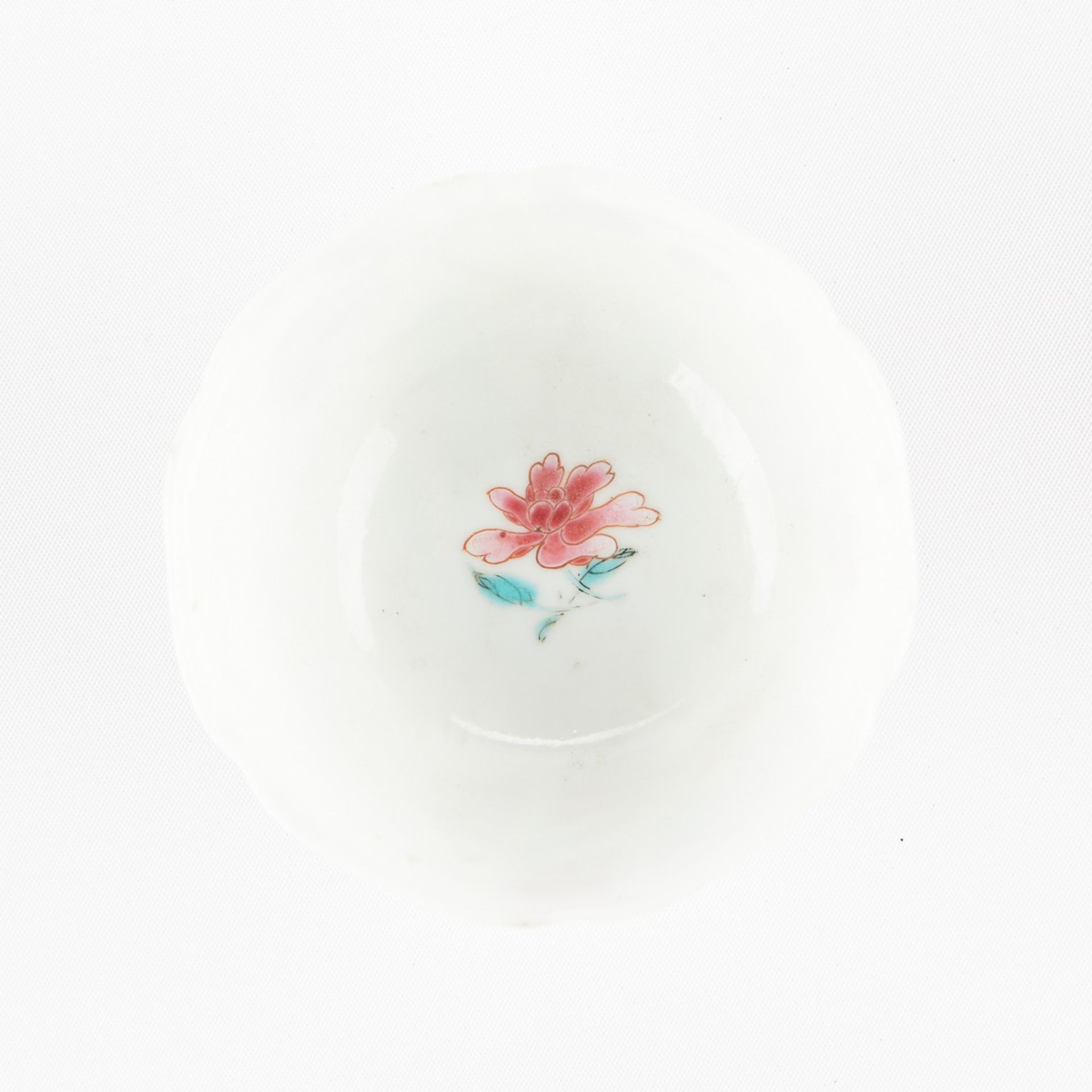 18th c. Chinese Famille Rose Lobed Teabowl & Saucer - Bild 5 aus 8