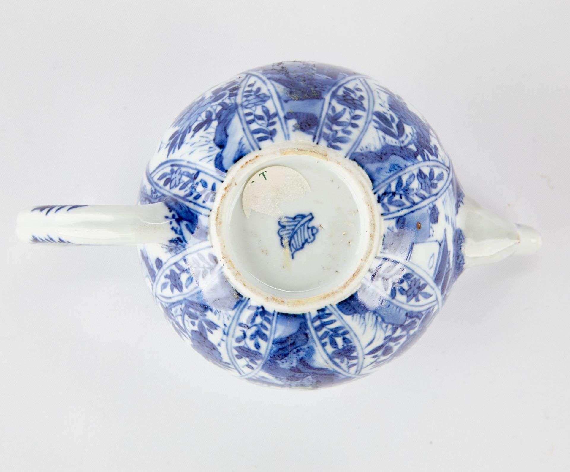 Kangxi Chinese B&W Porcelain Teapot w/ Lotus Petals - Image 6 of 6