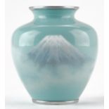 Small Japanese Cloisonne Vase w/ Mt. Fuji