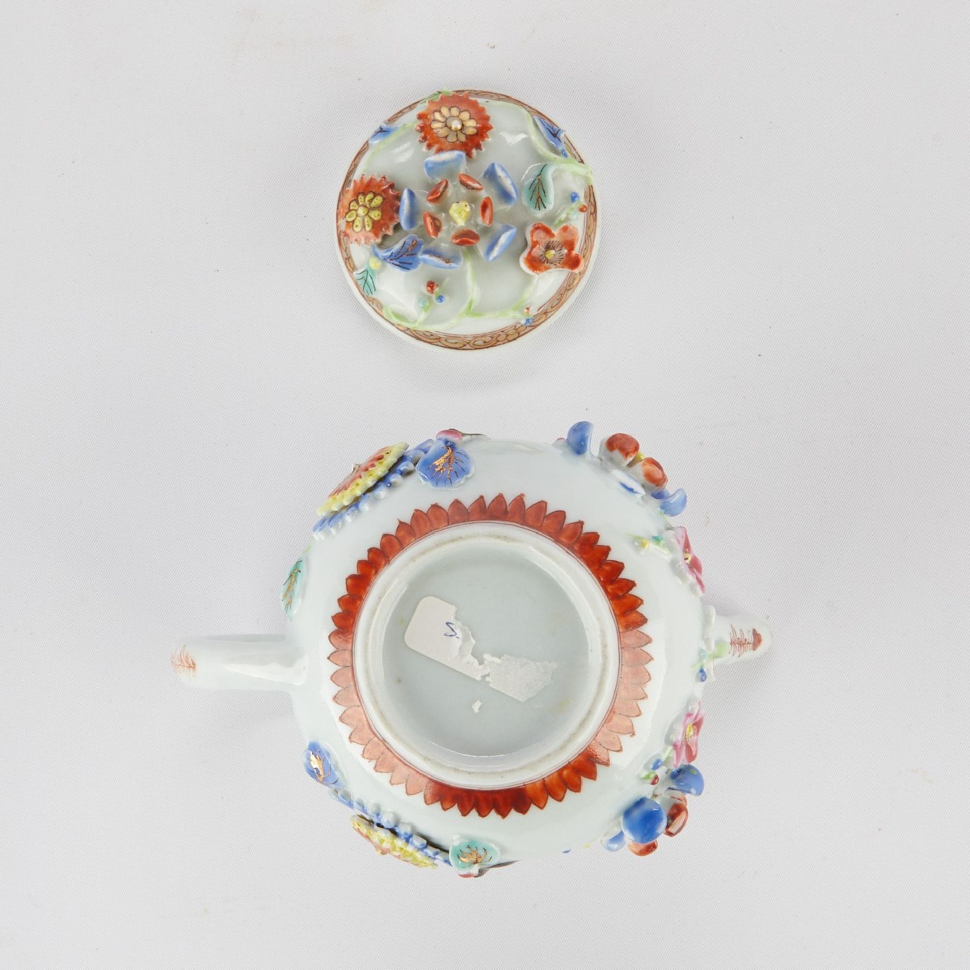 18th c. Chinese Export Porcelain Teapot & Undertray - Bild 6 aus 9