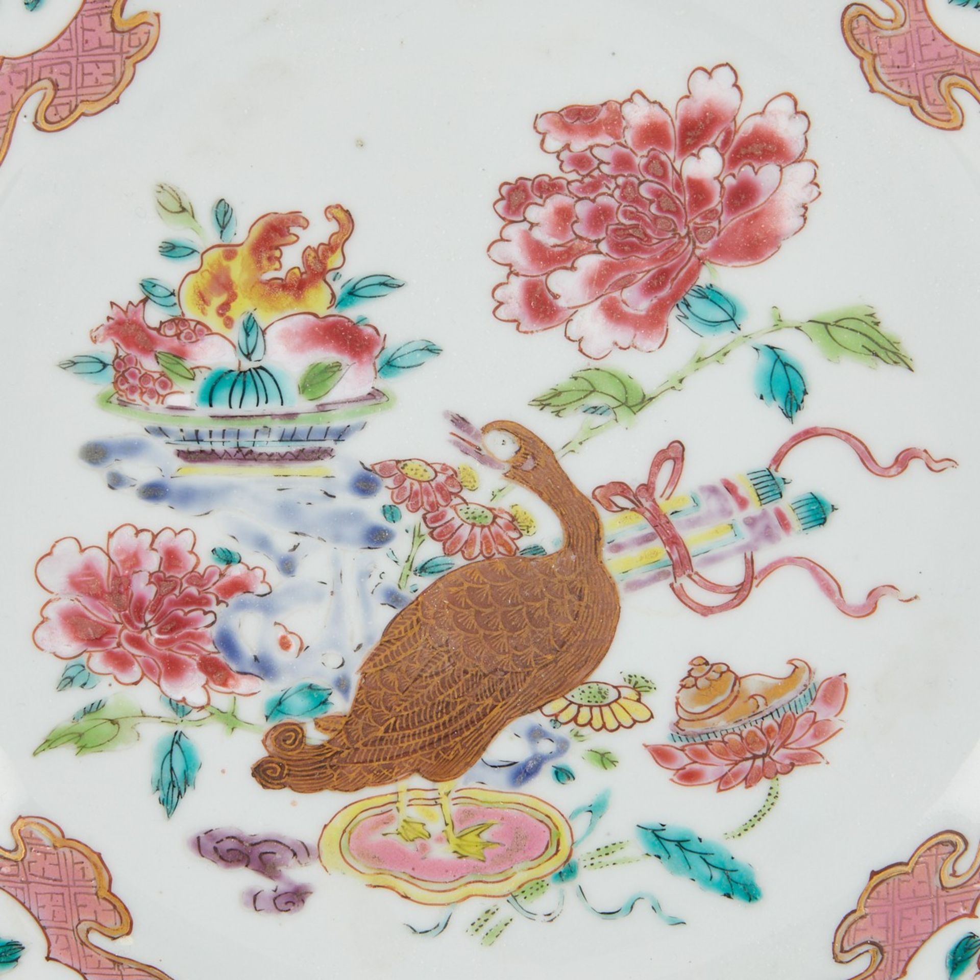 18th c. Chinese Porcelain Famille Rose Hexagonal Plate - Bild 4 aus 4