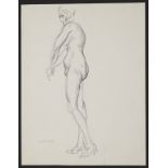Paul Cadmus Standing Female Nude Crayon on Paper