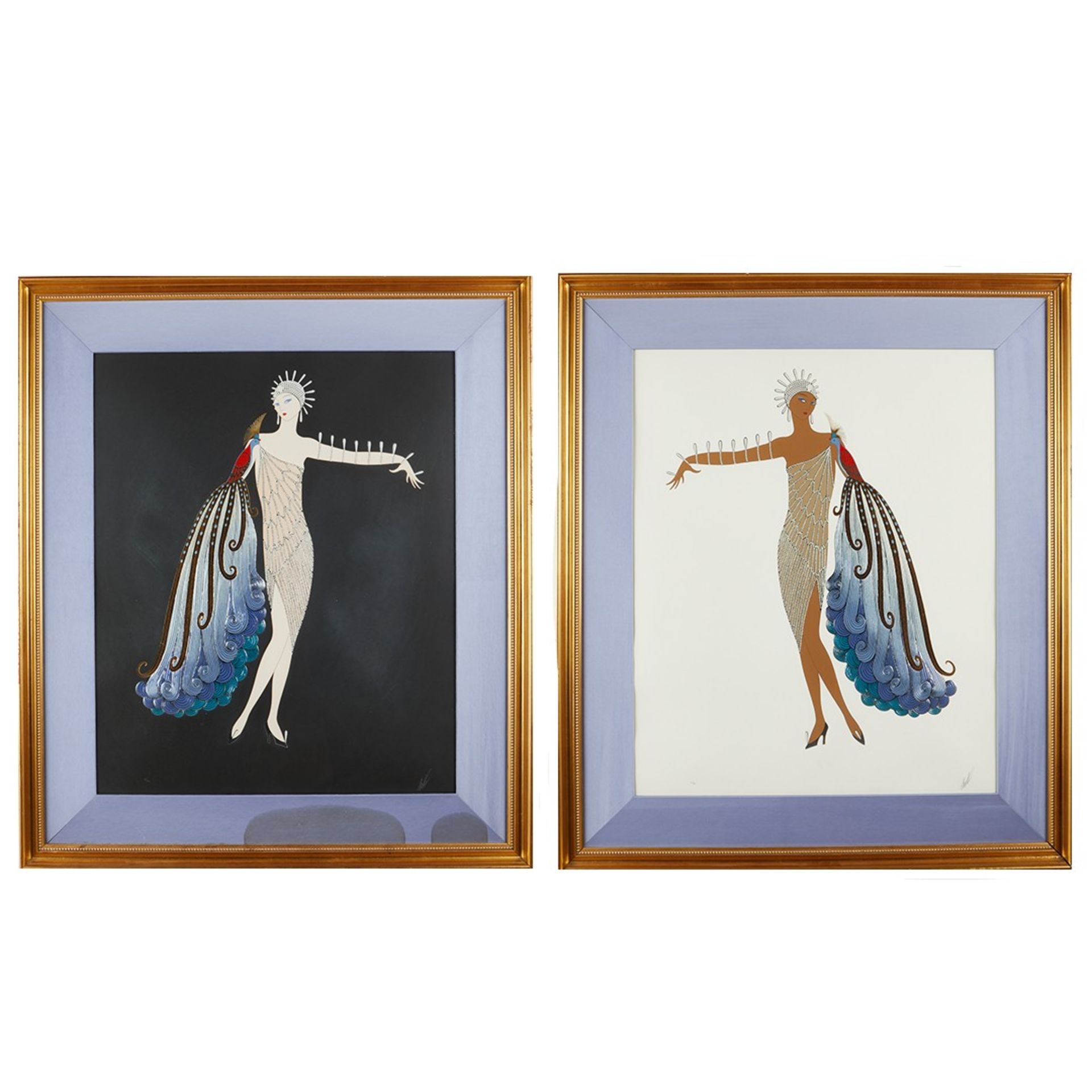 Pair of Erte Prints - Diva 1 and 2