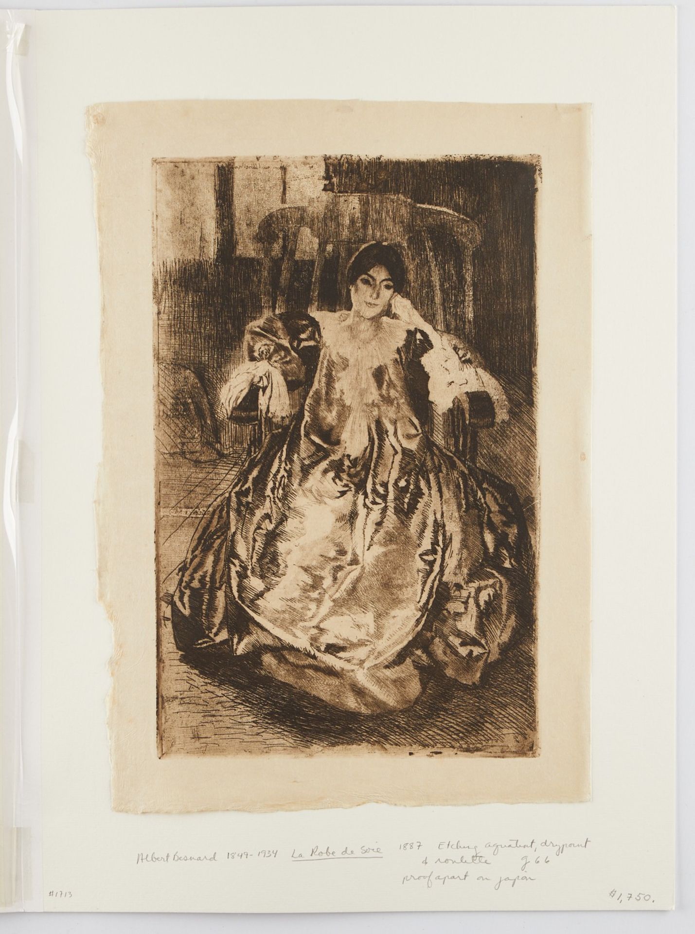 Albert Besnard "La Robe de Soie" Etching - Bild 2 aus 4