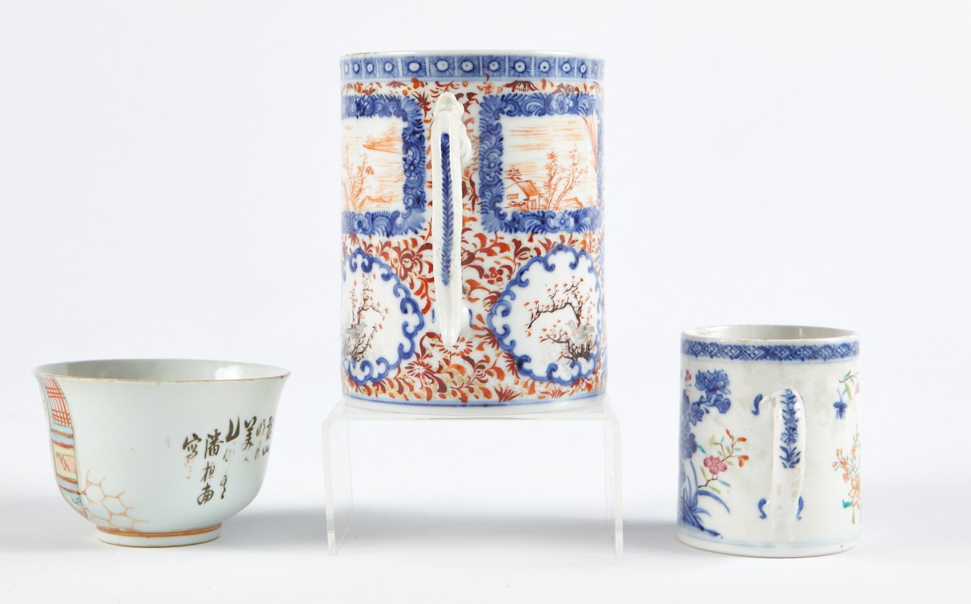 Grp: 3 Chinese Porcelain Ceramic Items Mugs - Bild 3 aus 11