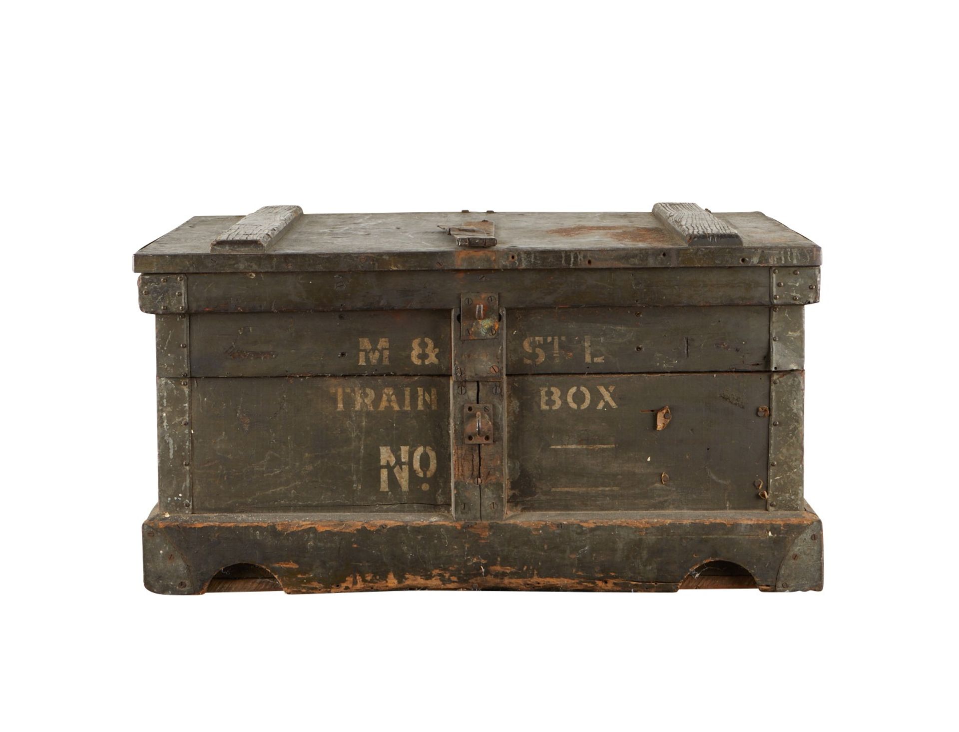 M&StL Wooden Train Trunk Box