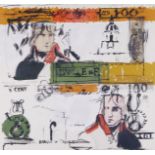 Larry Rivers "Double French Money" Mixed Media