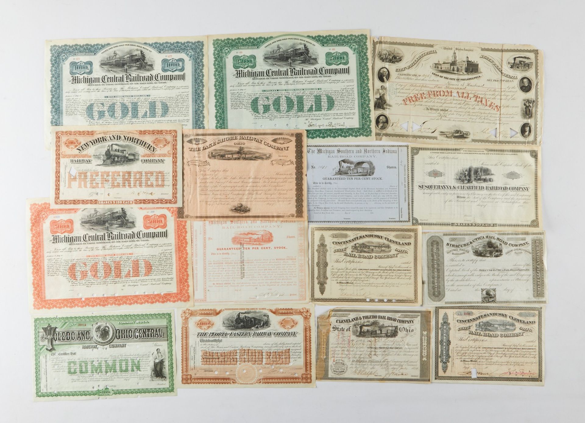 Group of Railroad Stock and Gold Certificates - Bild 2 aus 4