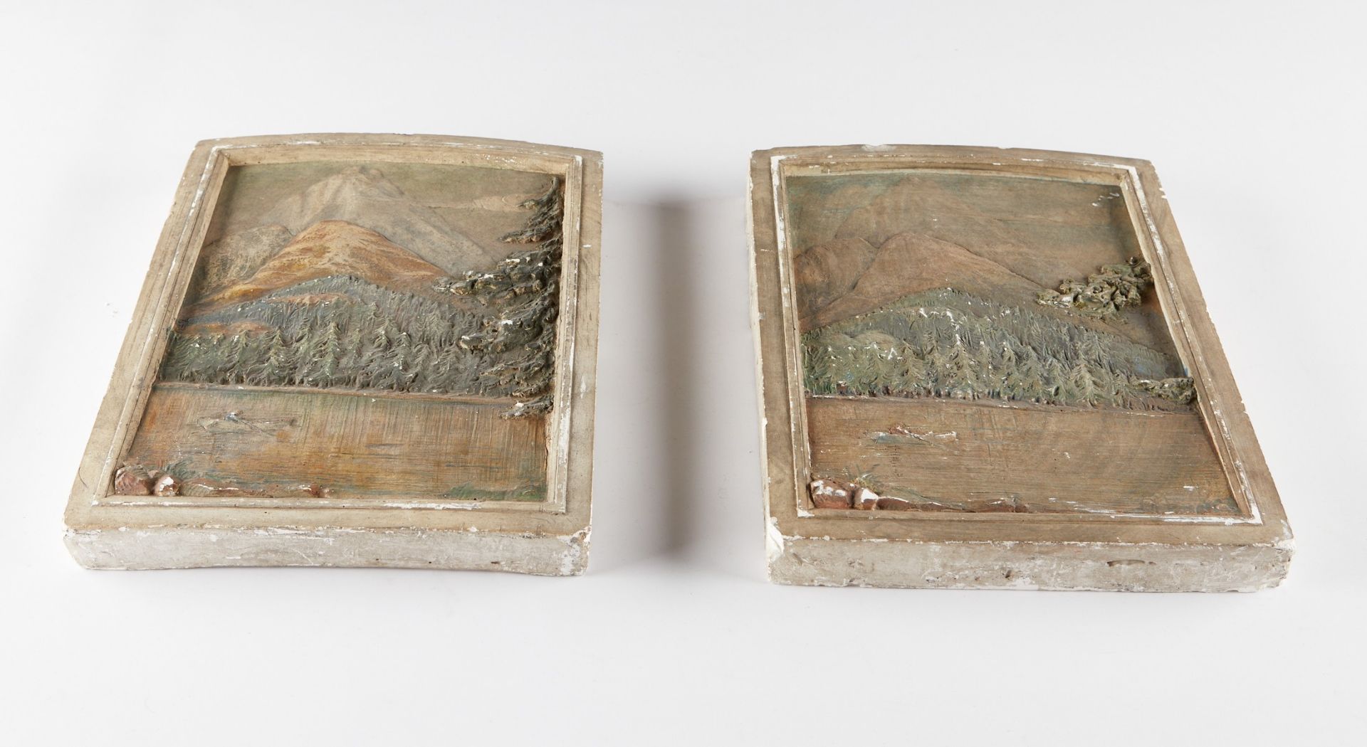 Pair of Plaster Reliefs of a Lake and Mountain - Bild 9 aus 9